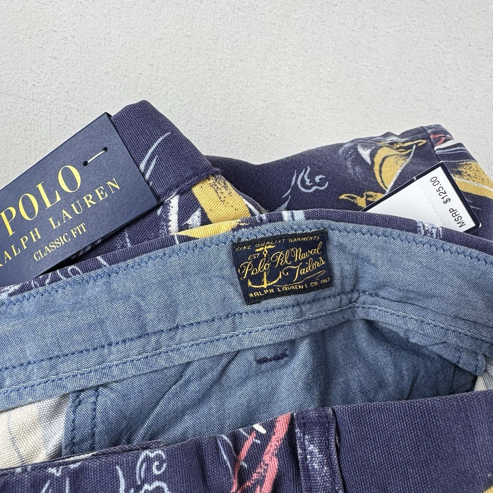 NWT Polo Ralph Lauren Mens Sz 40T Blue Shorts Classic Fit Chino Sailing Nautical