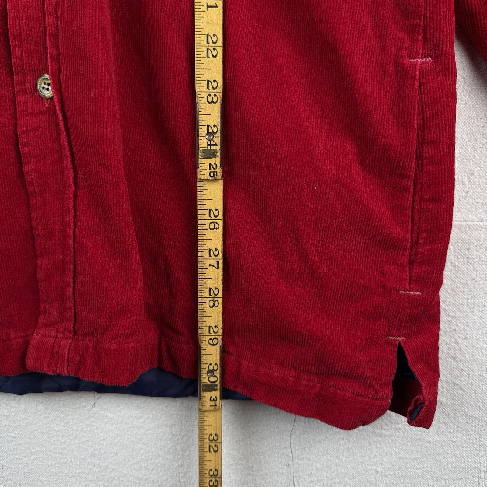 70’s Vtg JCPenney The Men’s Shop Men’s M Red Corduroy Quilt Jacket ‘73 BSA Patch