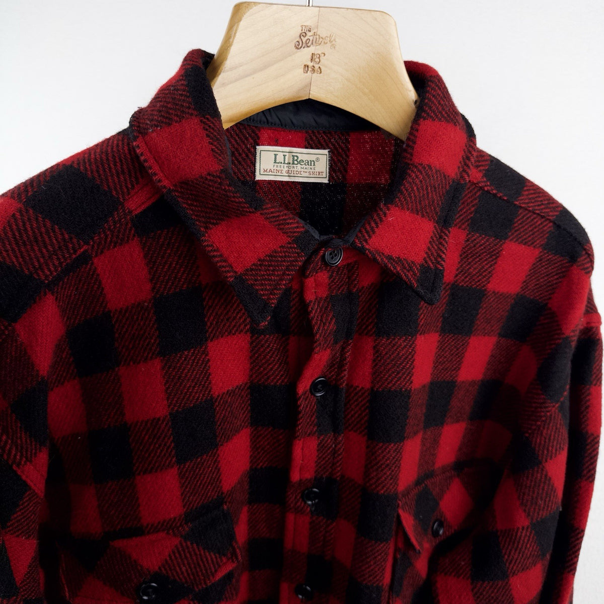 80’s Vtg LL Bean Maine Guide Shirt Wool Red Buffalo Plaid Men’s 2XL Made In USA