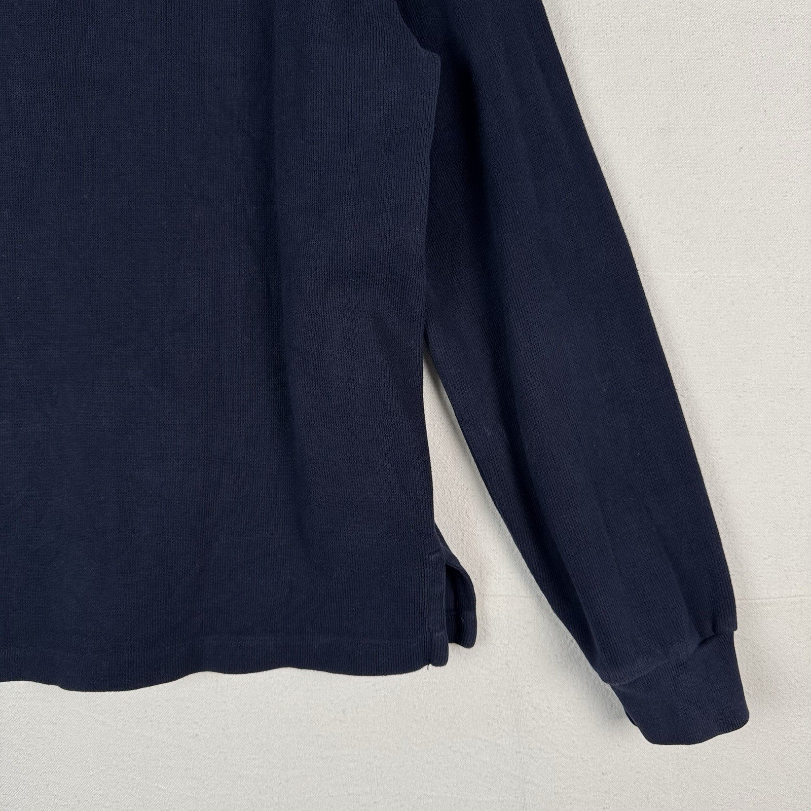 Polo Ralph Lauren Mens Fleece Collar Quarter Button Blue Sweatshirt Rugby Medium