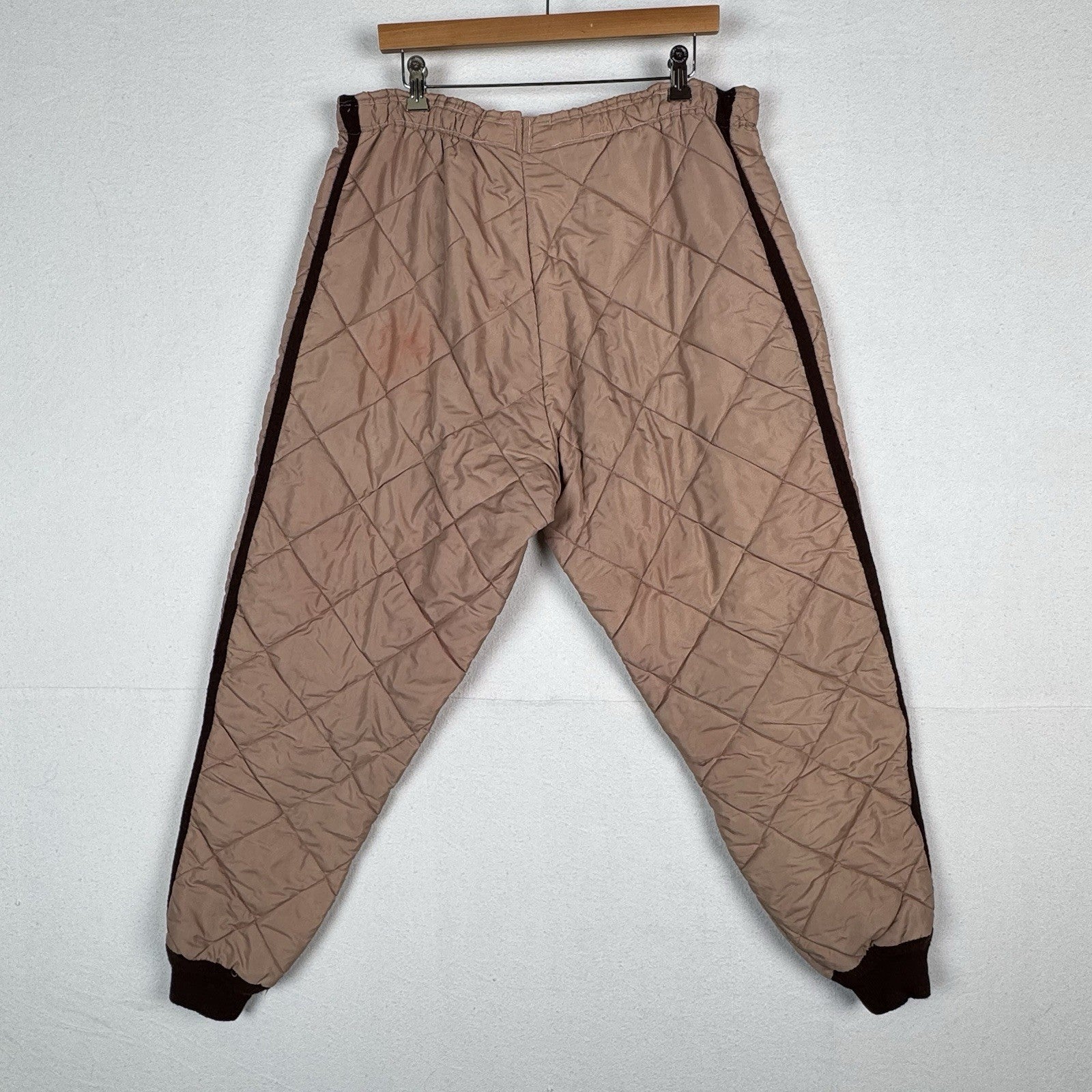 60’s Vintage Bob Allen Quilted Jacket Pants Set Long Underwear Men's XL Brown