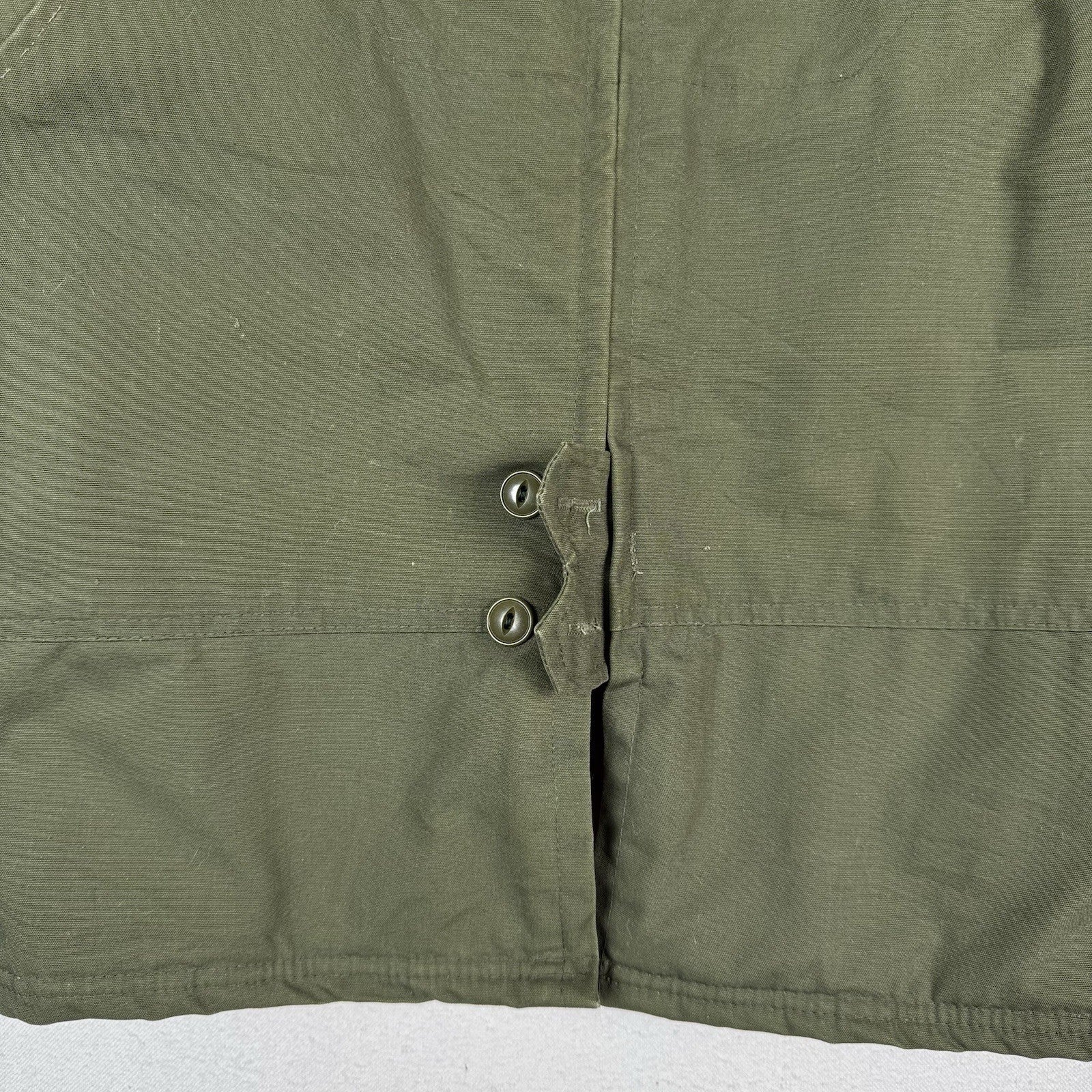 Vintage 60s 70s Sears Wearmaster Green Military Car Coat Parka Fits Chest 42”