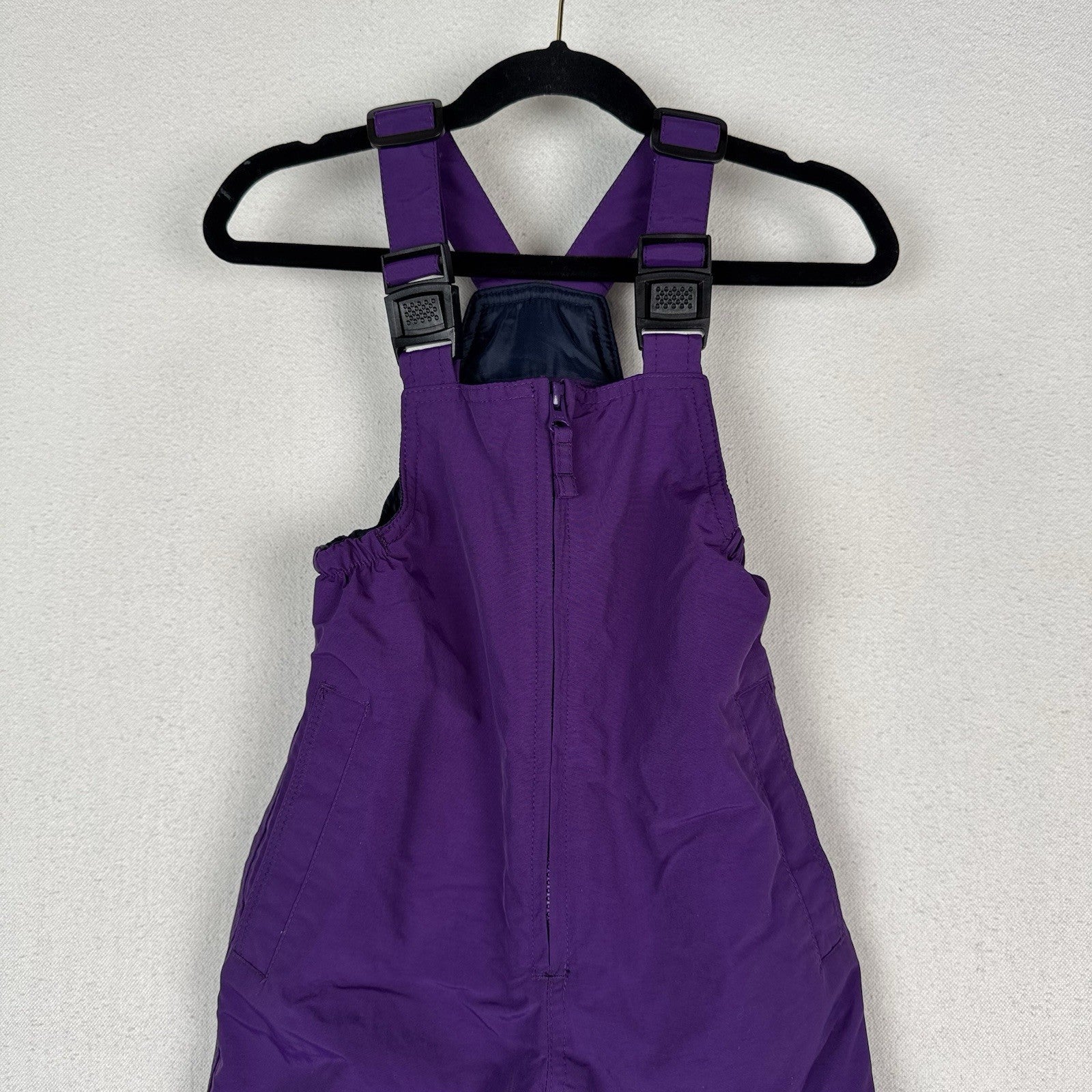 Lands End Squall Toddler 2T Insulated Snow Bib Purple Grow With Me Extendable