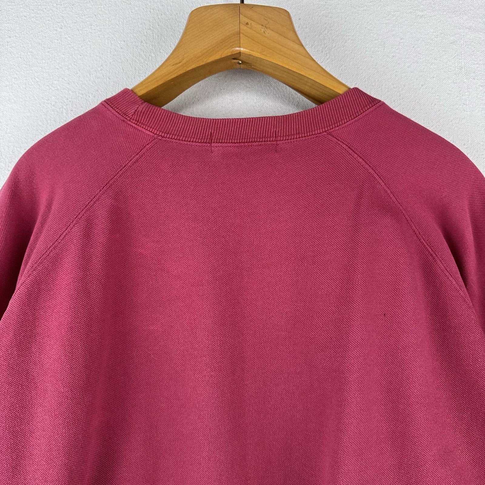90’s Vtg Polo Ralph Lauren Jersey Sweatshirt Men XL Red Pink Raglan *Sunfaded