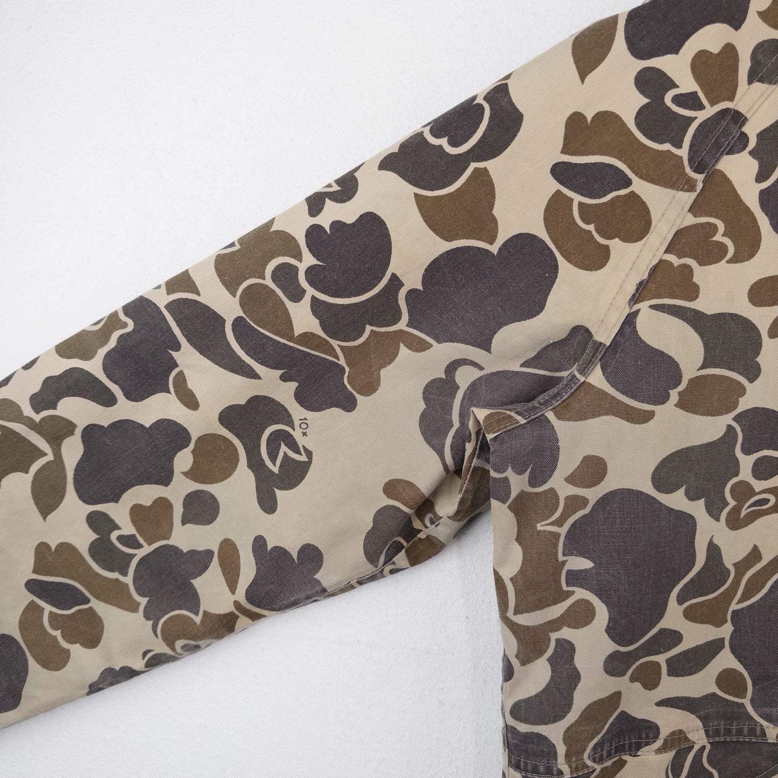 80’s Vtg 10X Goretex Duck Camo Jacket Mens Large Full Zip Hunting With Hood USA