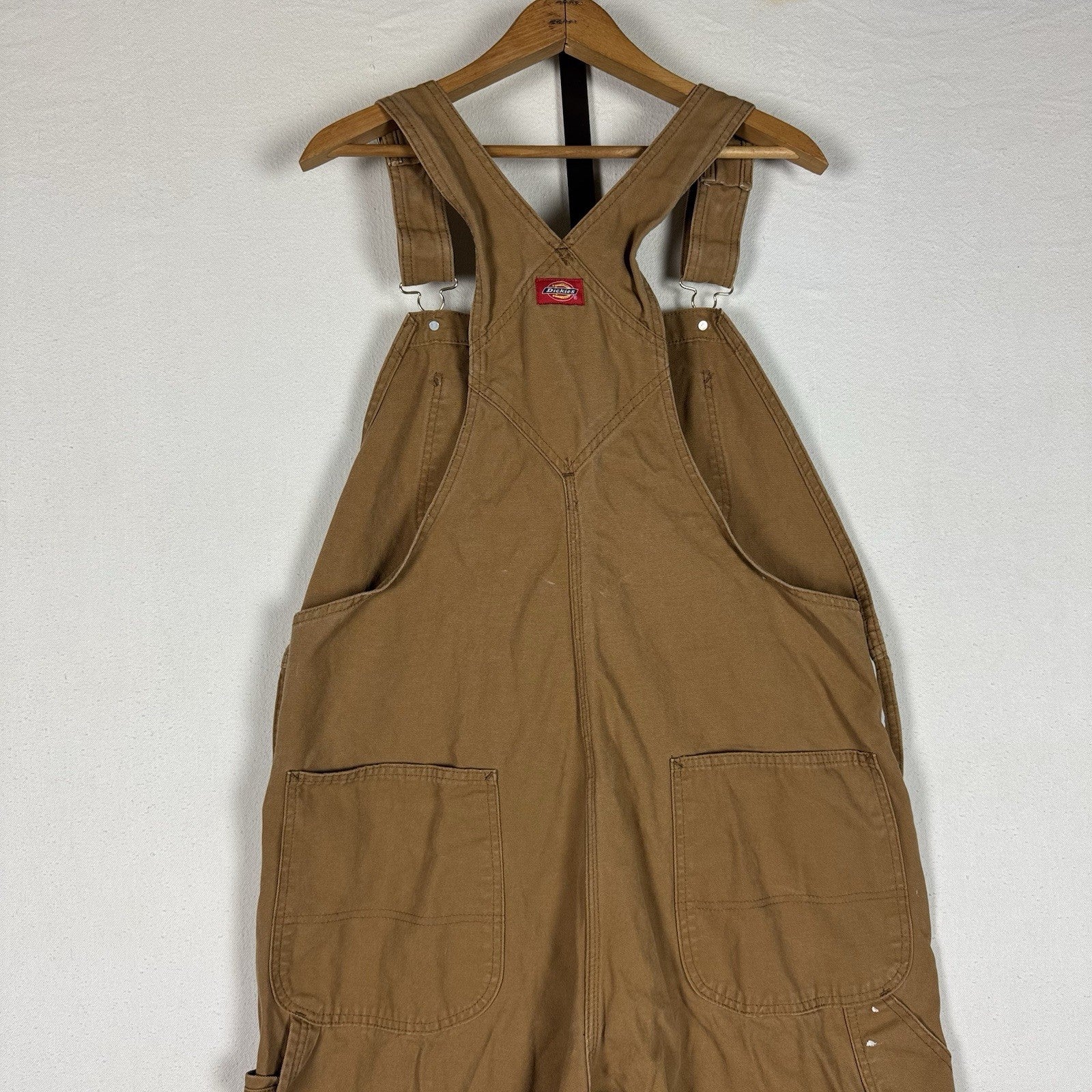 Dickies Dungarees Men’s 36x32 Duck Brown Bib Overalls Work Wear Canvas Carpenter