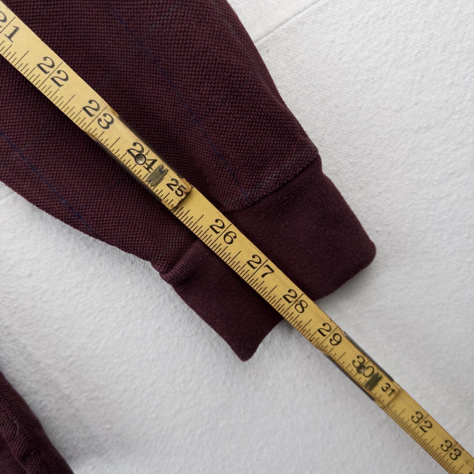 90’s Vtg Polo Ralph Lauren Turtleneck Men’s XL Maroon Windowpane Check USA