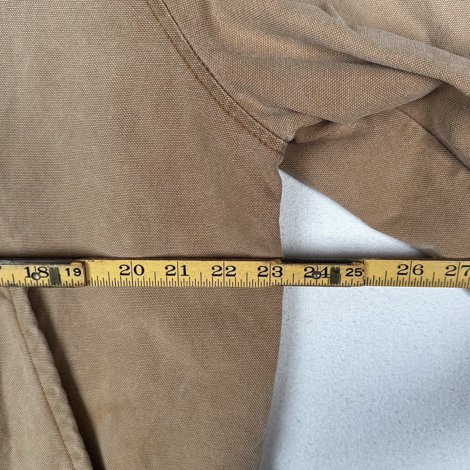 Vintage Liberty Rugged Outdoor Mens M/L Canvas Work Jacket Coat Tan *Distressed