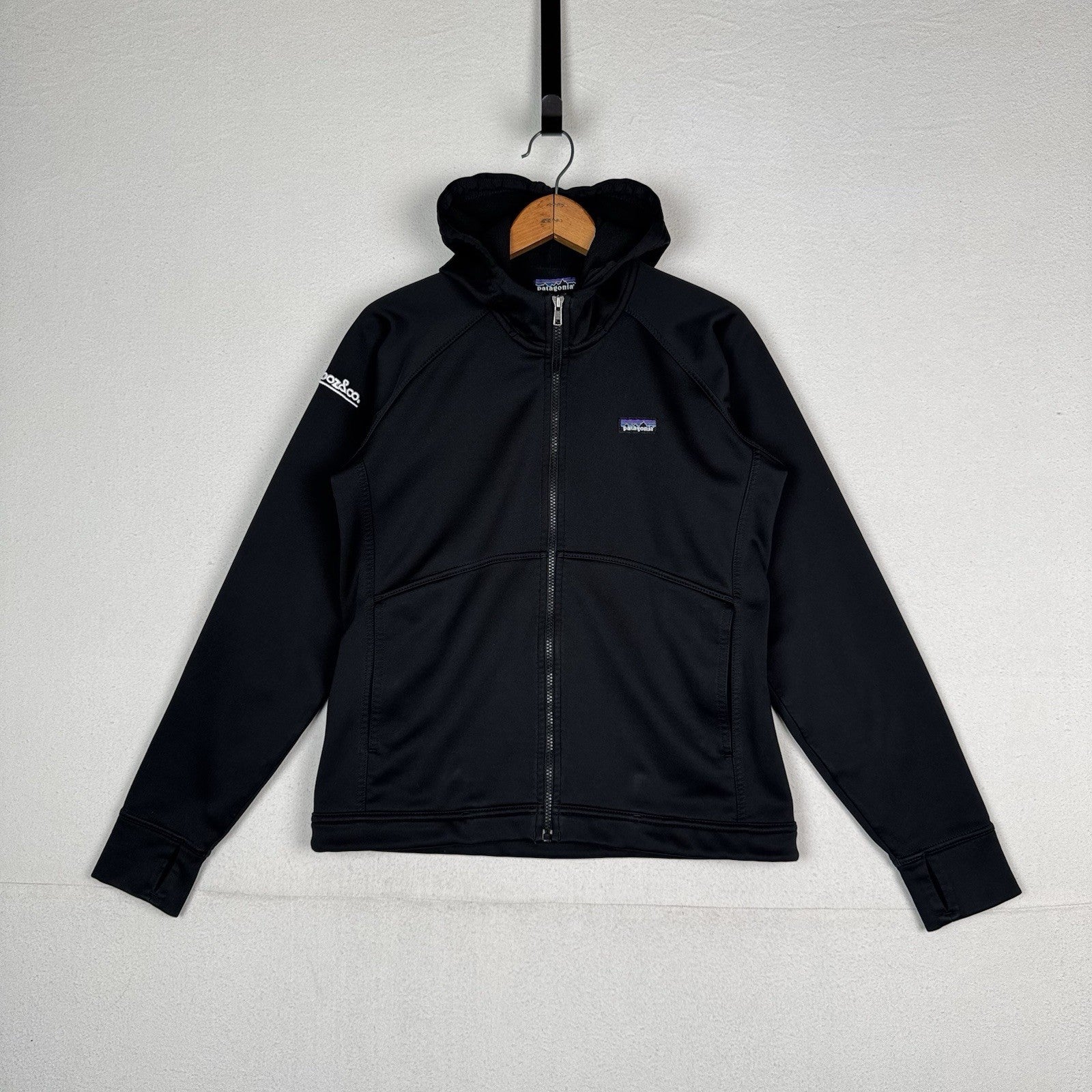 Patagonia Slopestyle Hoodie Black Full Zip Jacket Women's Medium “Booz&Co”