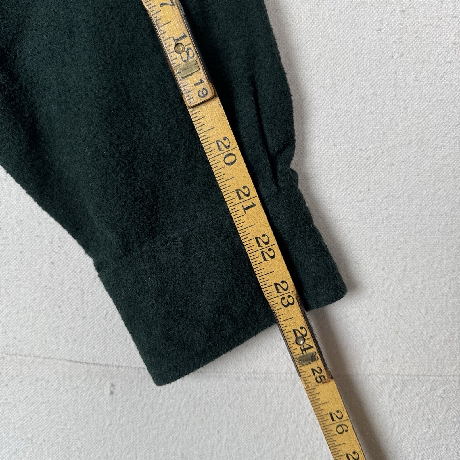 LL Bean Flannel Shirt Mens Green Medium Chamois Button Up Outdoor Heavyweight
