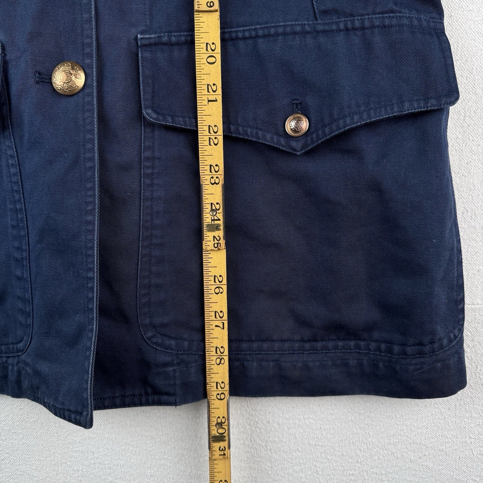 Lauren Ralph Lauren Military Field Jacket Blue Gold Buttons Women's 12 *Read