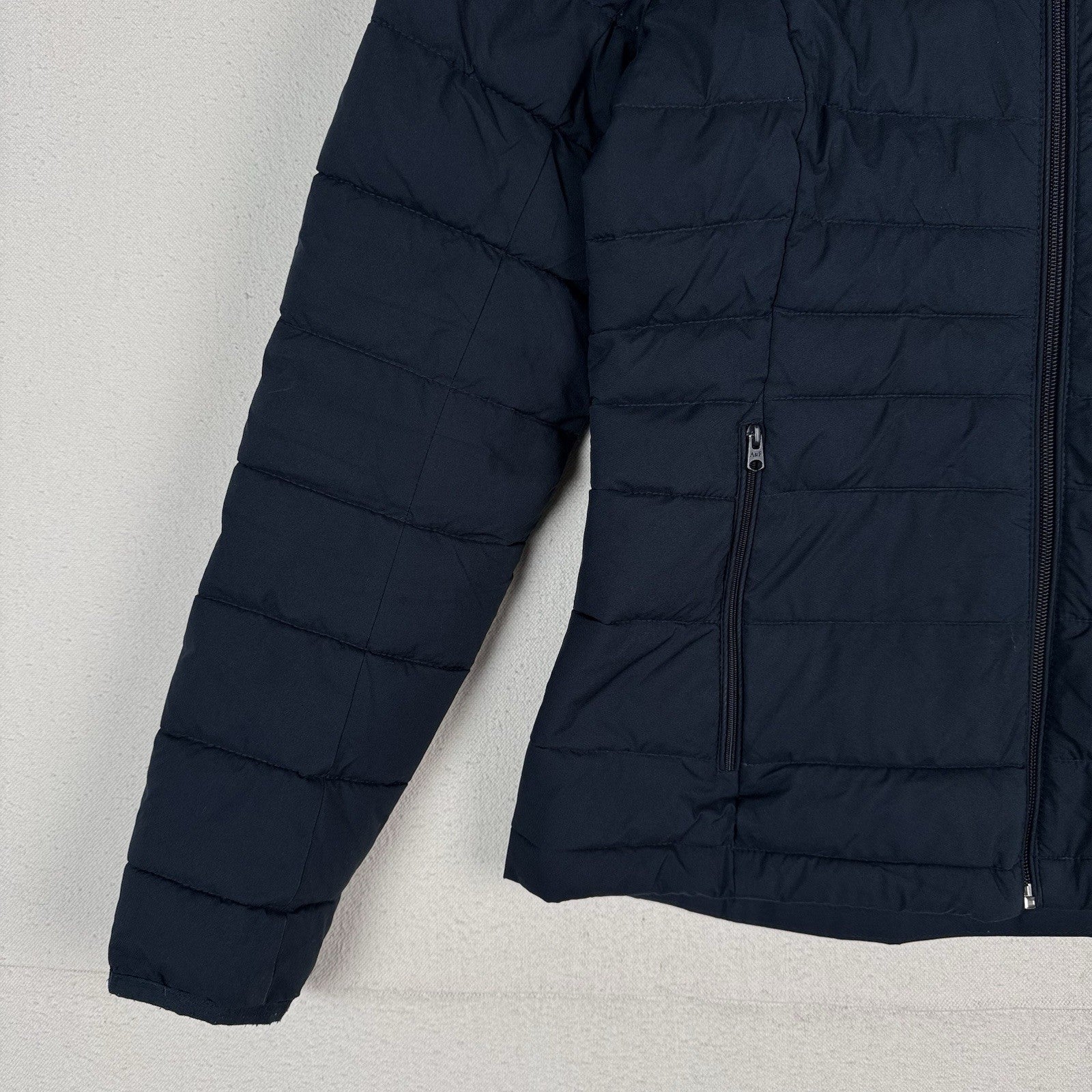Abercrombie & Fitch Packable Puffer Jacket Women’s Medium Blue Removable Hood
