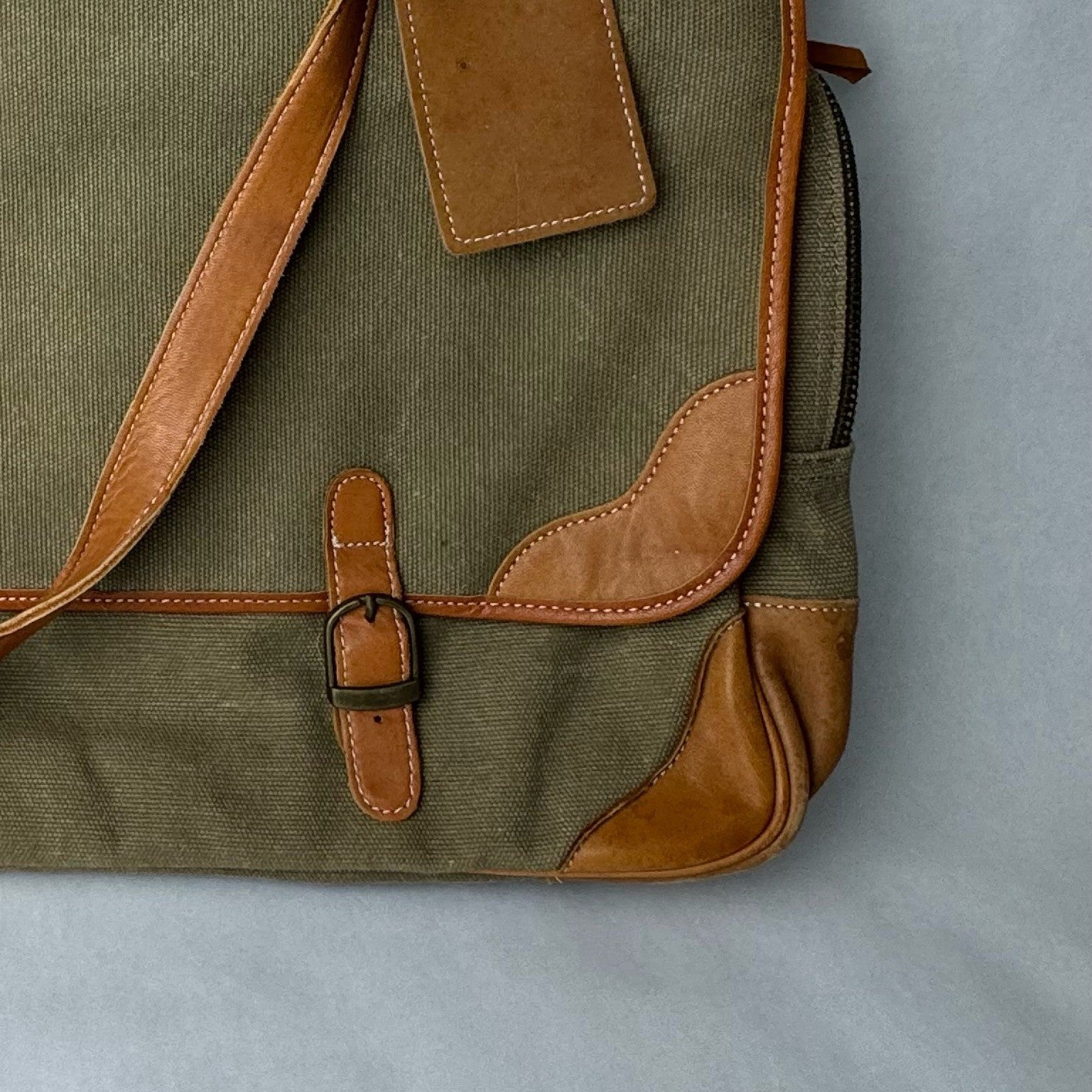 Vintage Safari Waxed Canvas Leather Laptop Briefcase Messenger Bag 19”x7”x15”