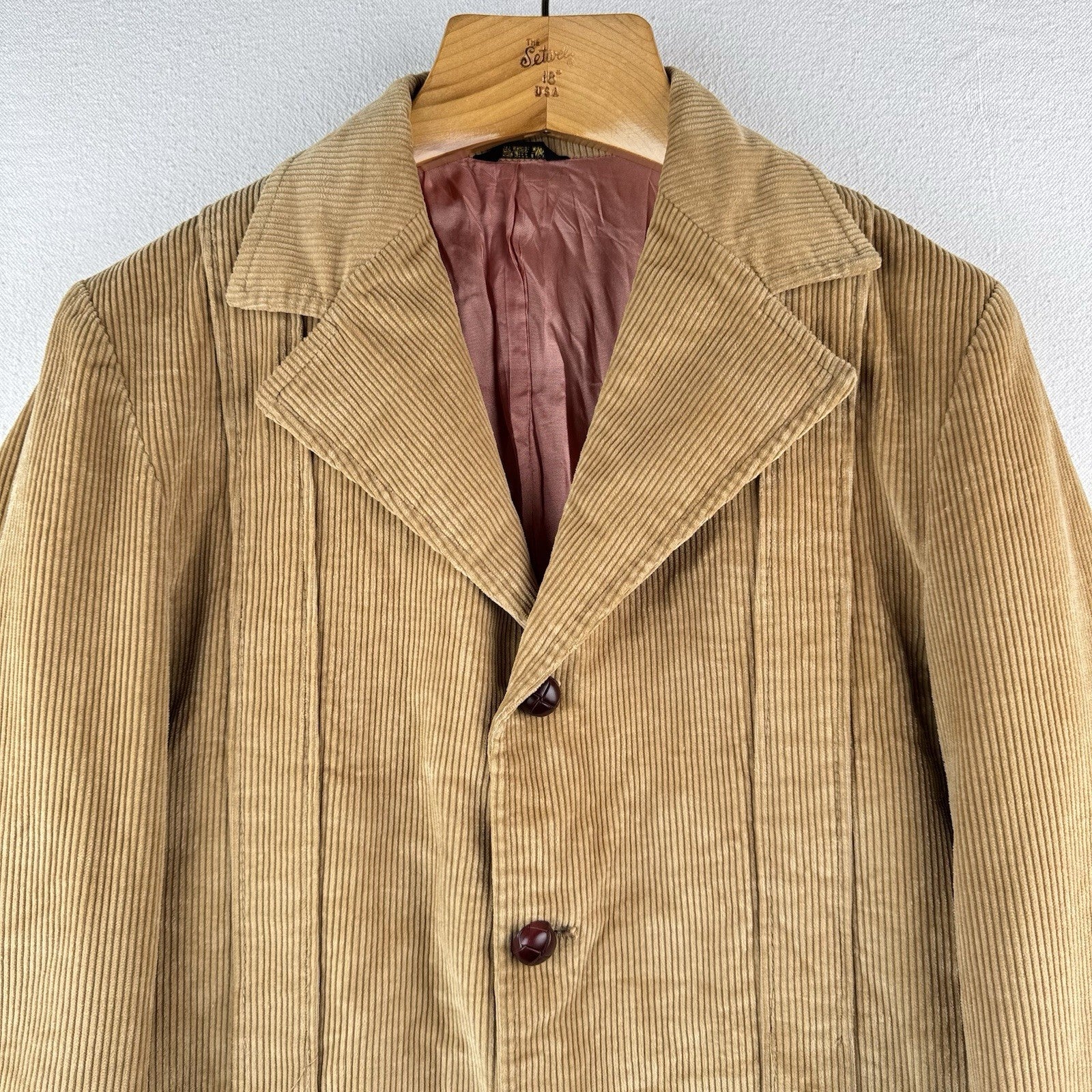 60s/70s Vtg L.L. Bean Camel Corduroy Norfolk Field Jacket Men’s 40 (Fit 38”) USA