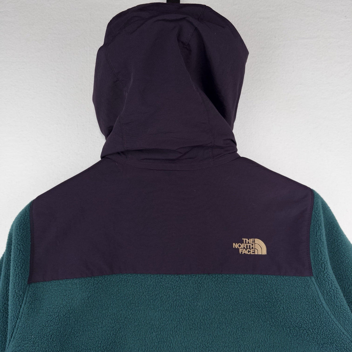The North Face Women's Medium Denali Fleece Hoodie Pullover 1/4 Zip Green Purple
