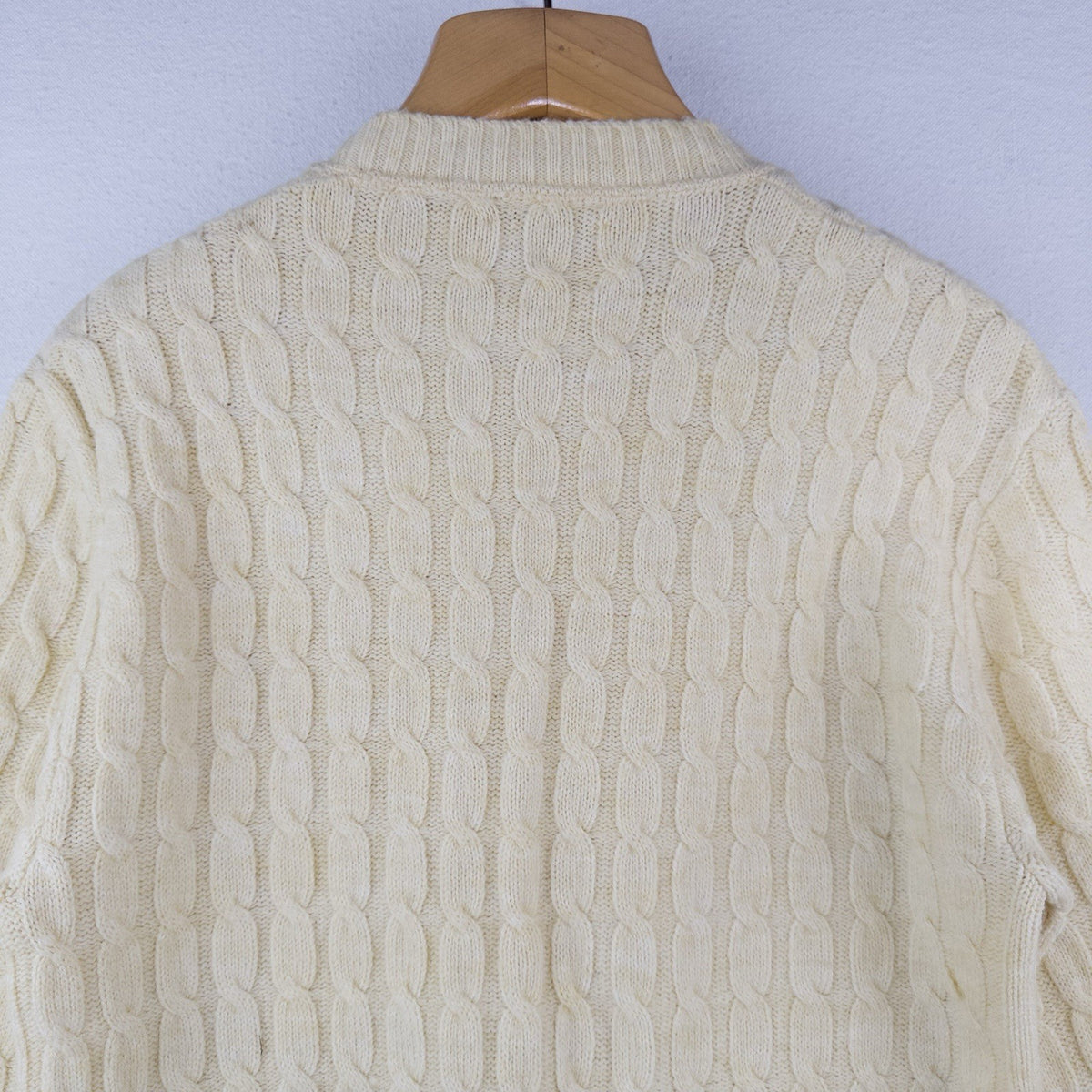 80’s Vtg Lord Jeff Sweater Men’s Large Yellow Cable-Knit Crewneck Pullover USA