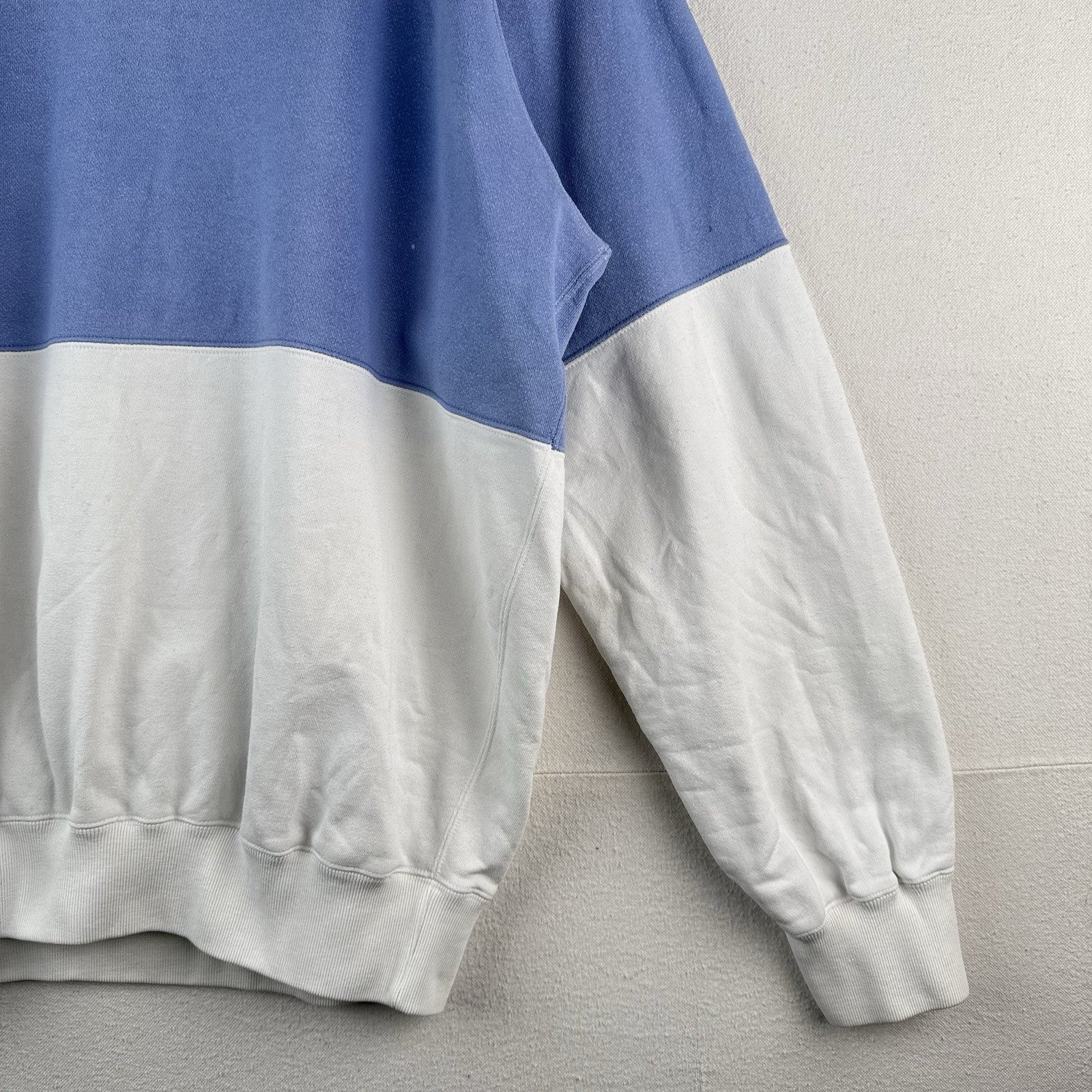 90’s Vtg Polo Ralph Lauren Men L Color Block Sweatshirt Blue White French Terry