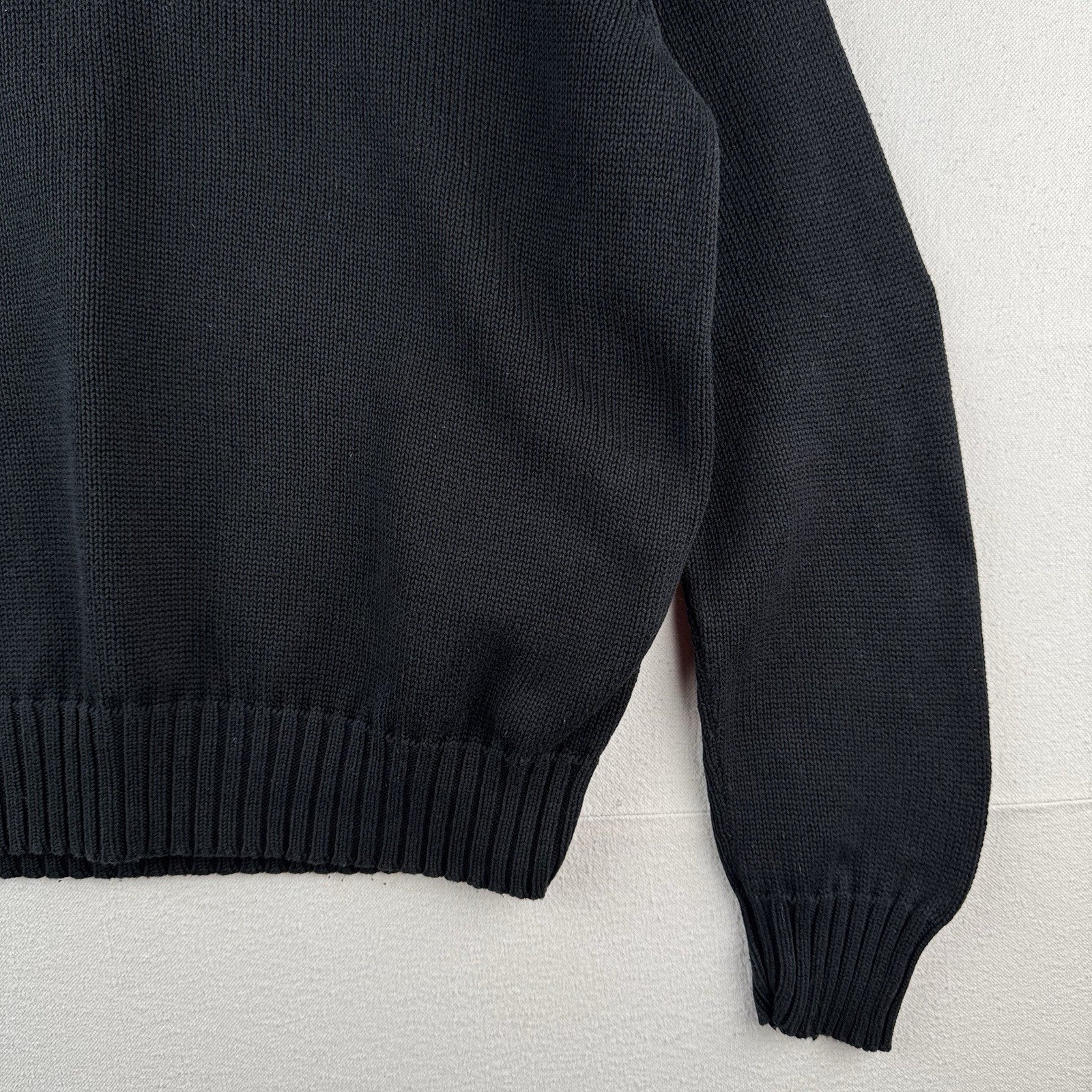 Vtg Polo Jeans Company Ralph Lauren 1/4 Zip Mens L  Crest Patch Black *Read
