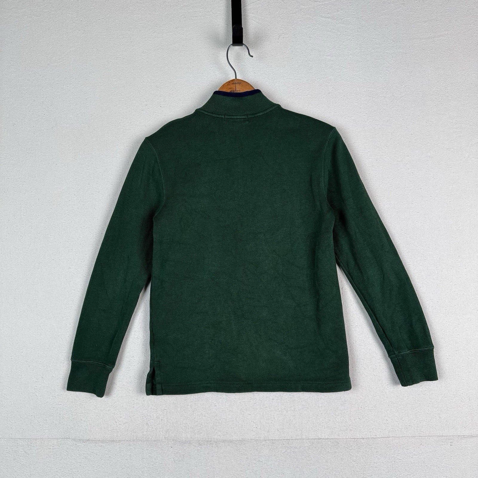 Polo Ralph Lauren Boys Quarter Zip Sweater Pullover Holiday Green Medium 10-12