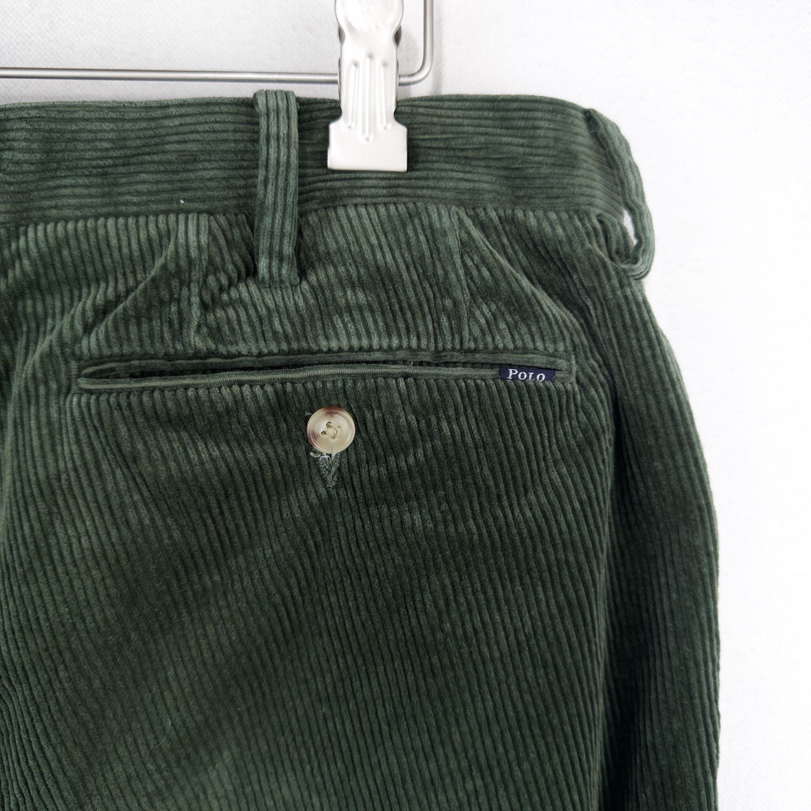 Polo Ralph Lauren Corduroy Pants Men's 33x30 Green Classic Fit Stretch