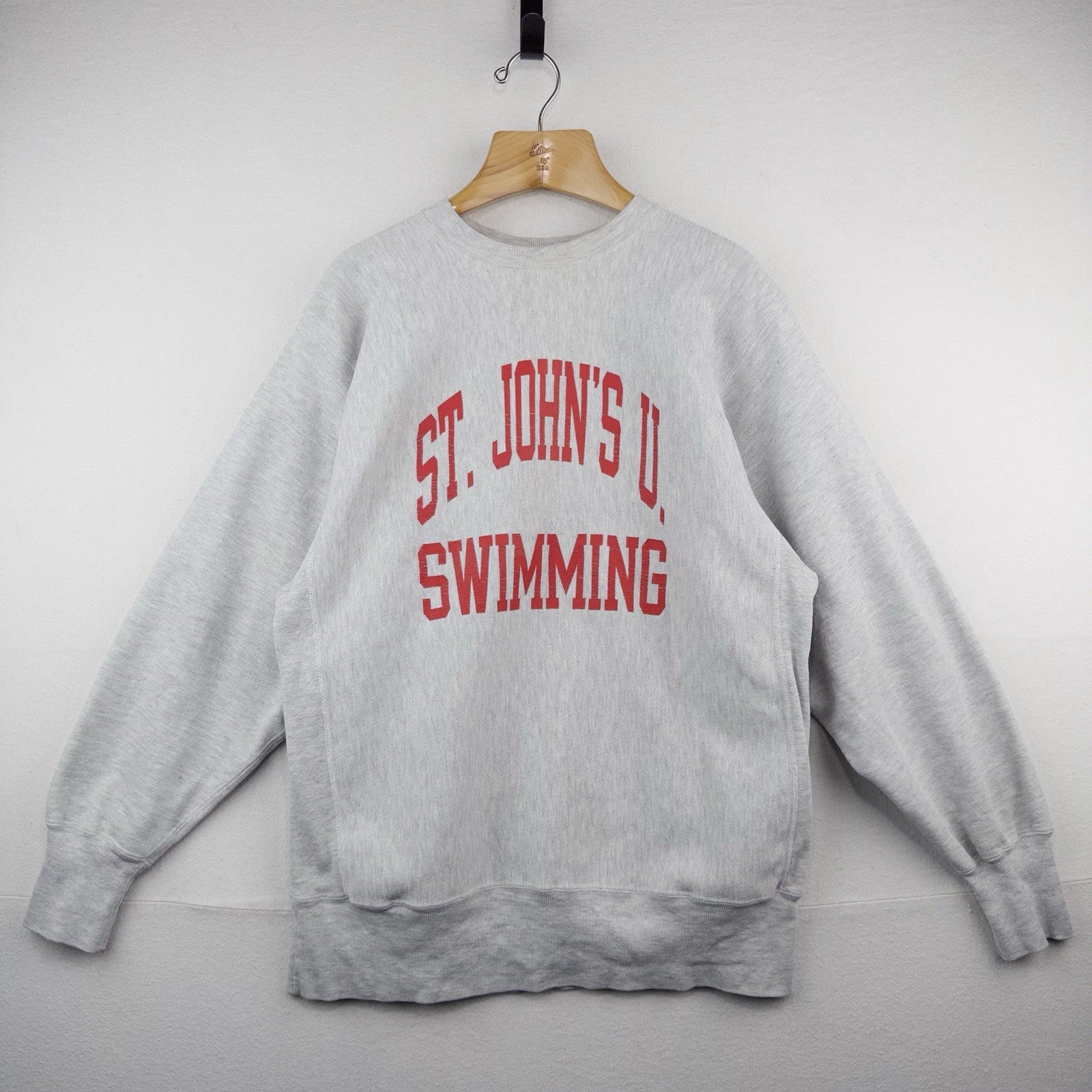 90’s Vtg Champion Reverse Weave St John’s University Swimming Sweatshirt Mens XL