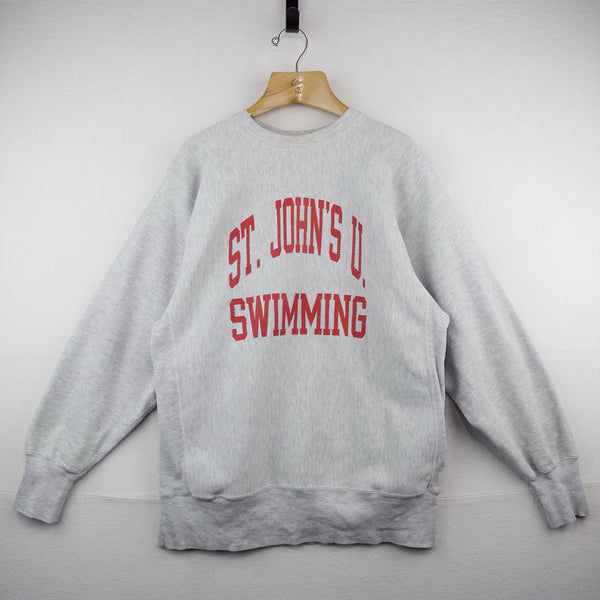 90’s Vtg Champion Reverse Weave St John’s University Swimming Sweatshirt Mens XL