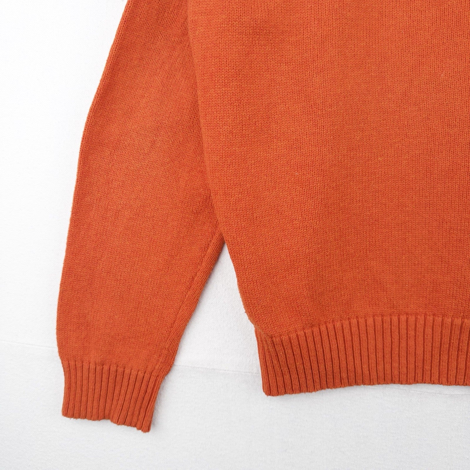 Polo Ralph Lauren Men’s XL Orange Cotton Quarter Zip Pullover Sweater