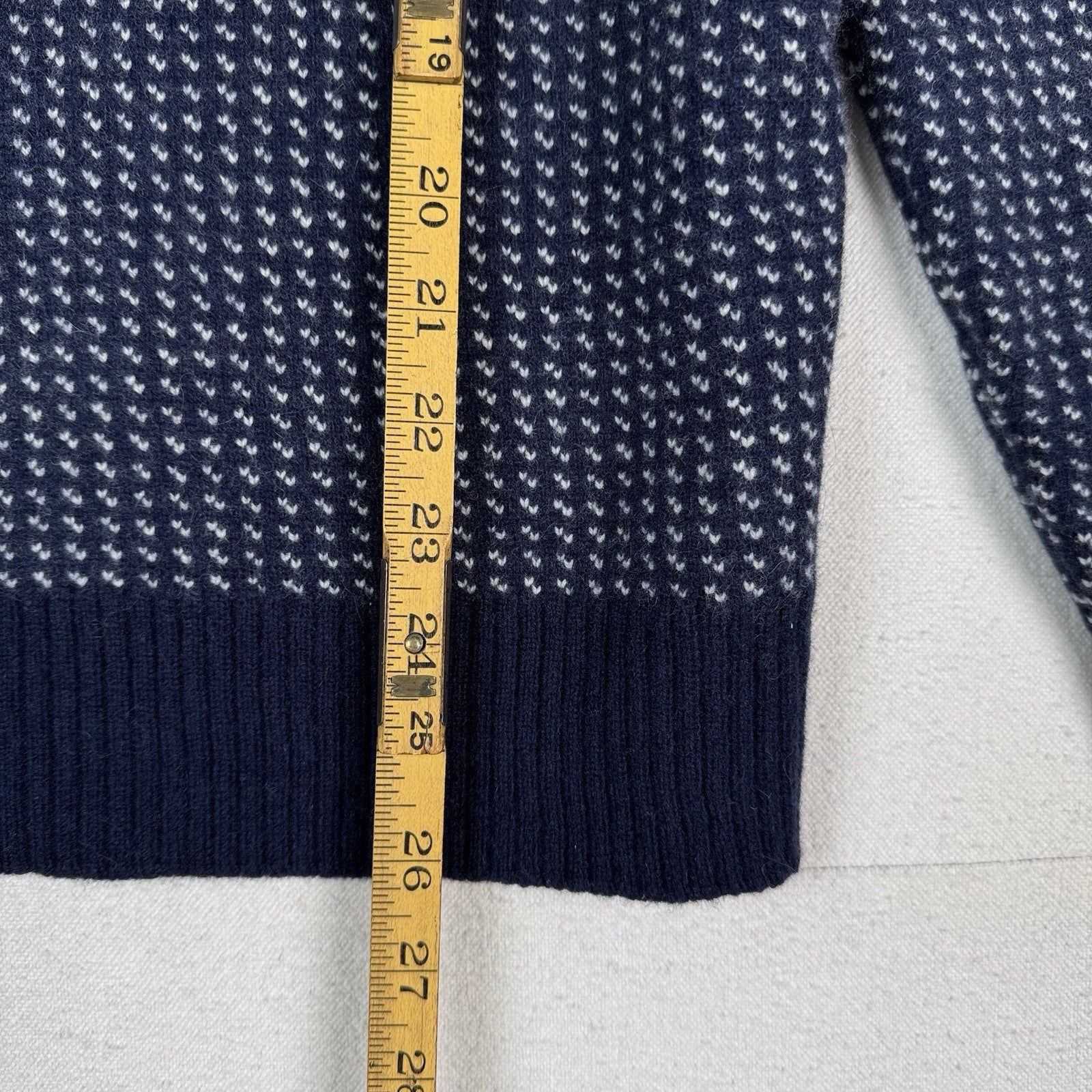 J. Crew Birdseye Quarter-Zip Sweater Merino Wool Navy Blue Men’s Size Medium