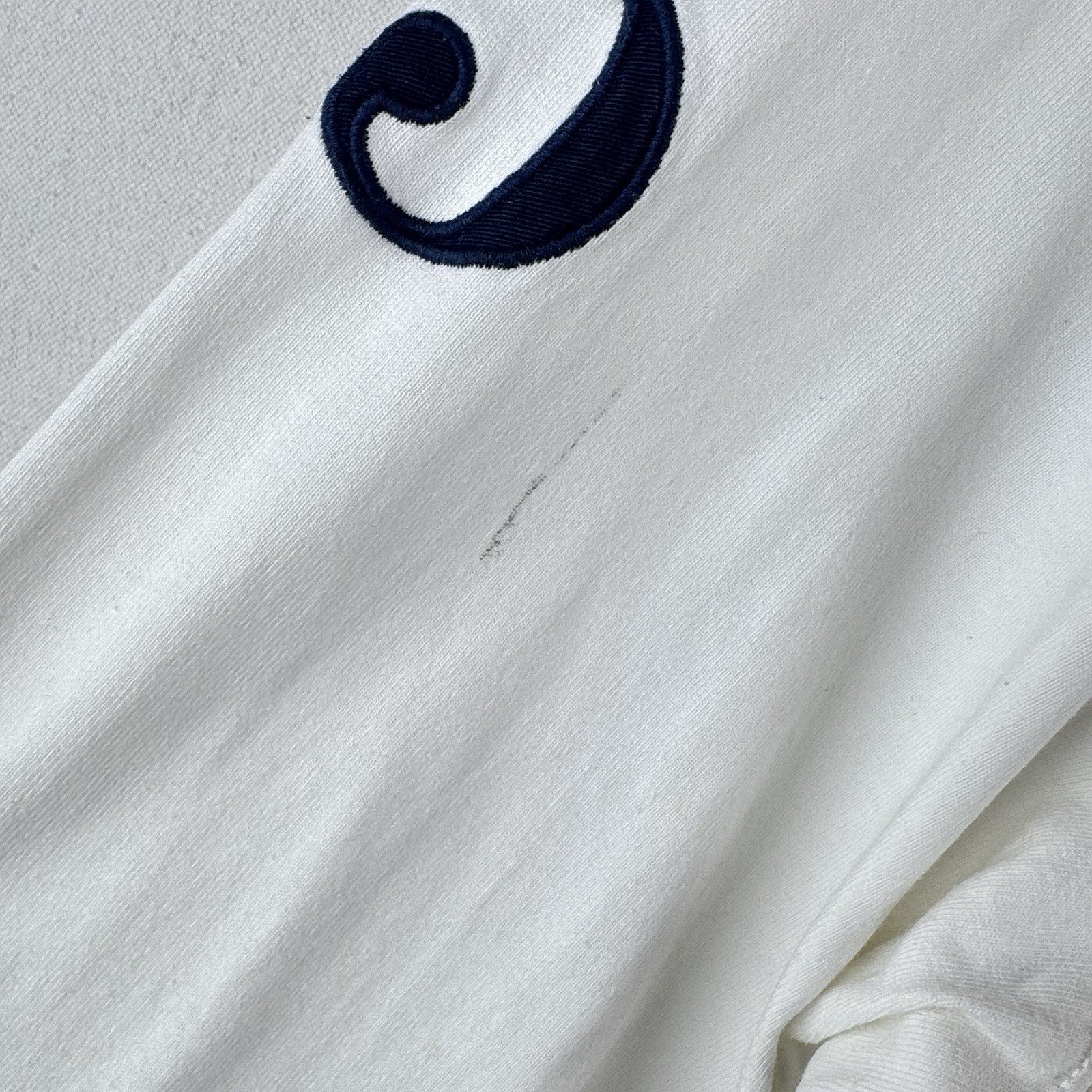Vtg Polo Ralph Lauren White Rugby Shirt Big Pony 4XB Jockey Club Crest Quilted
