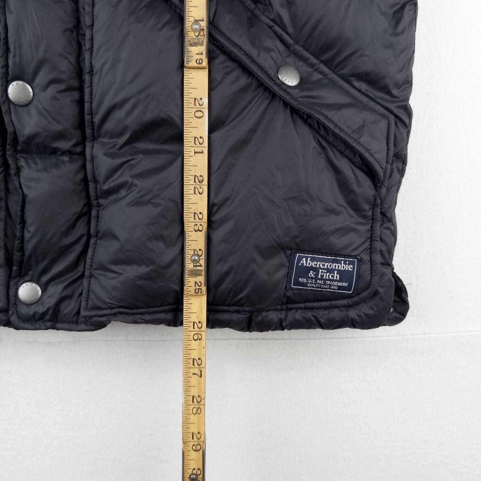 Vintage Abercrombie Fitch Mens M Puffer Vest Black 600 Fill Power Down