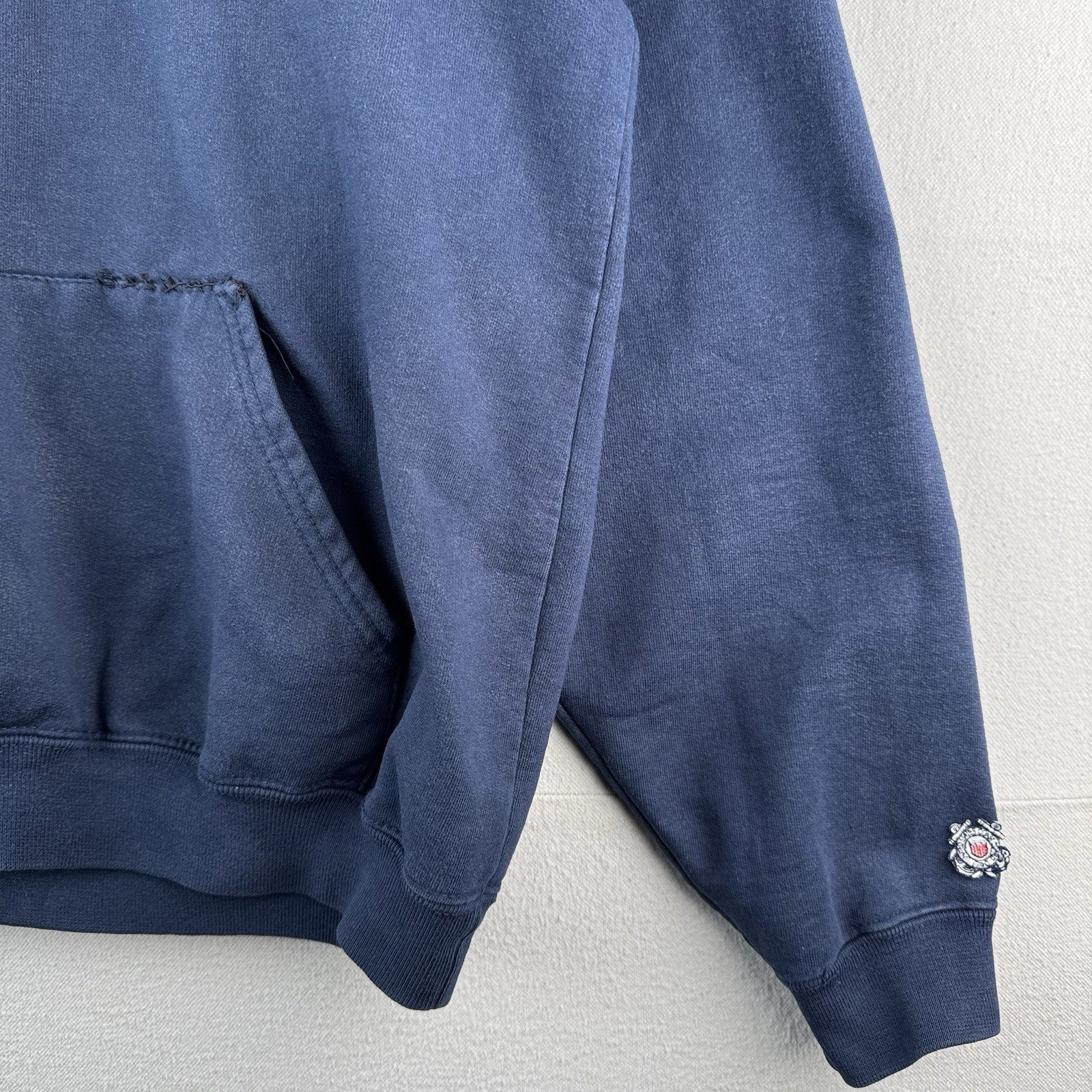90s Vtg Coast Guard Reverse Weave Hoodie Sweatshirt Cotton Exchange Made USA - M
