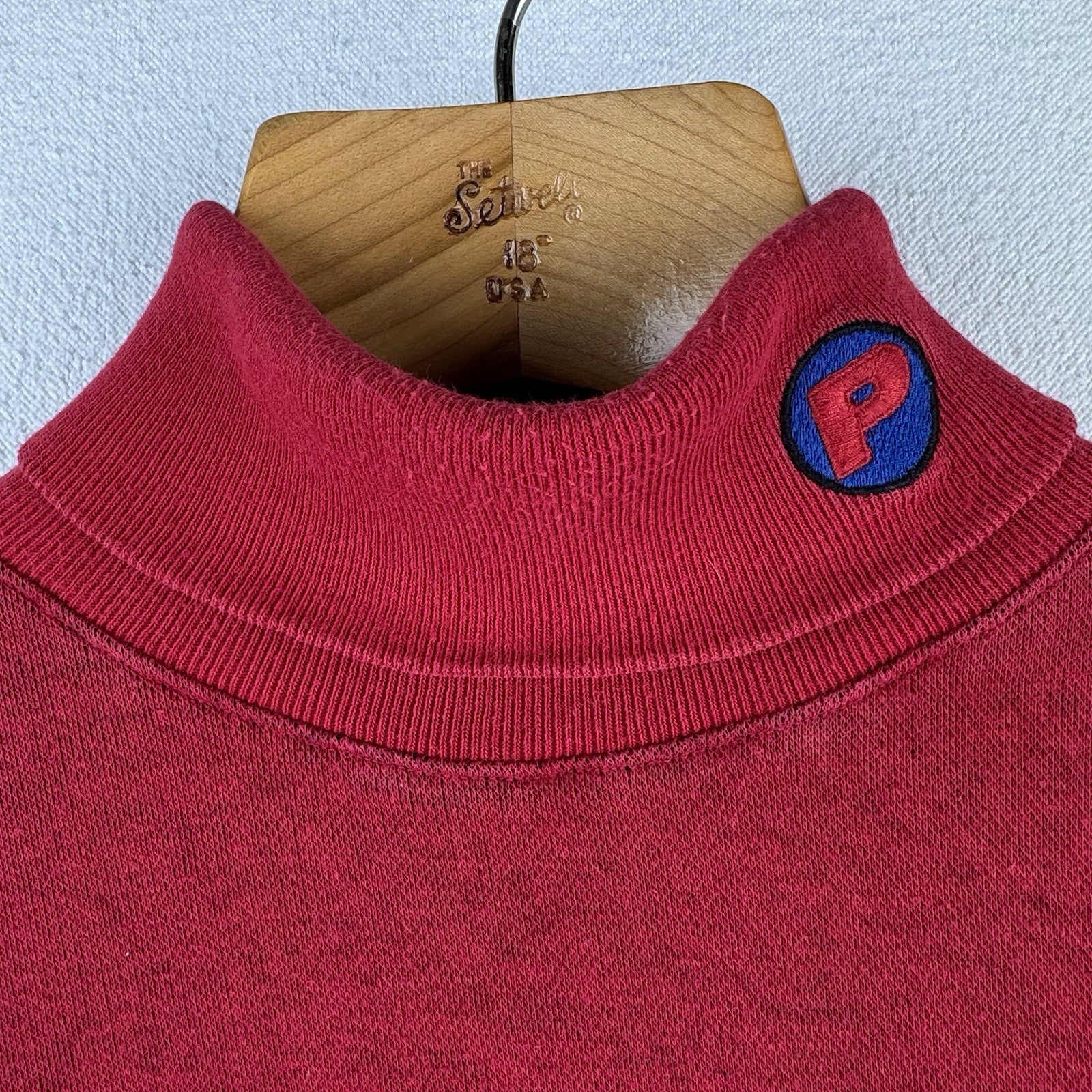 90s Vtg Ralph Lauren Polo Sport Red Turtleneck Spellout Sweater Mens XL Made USA