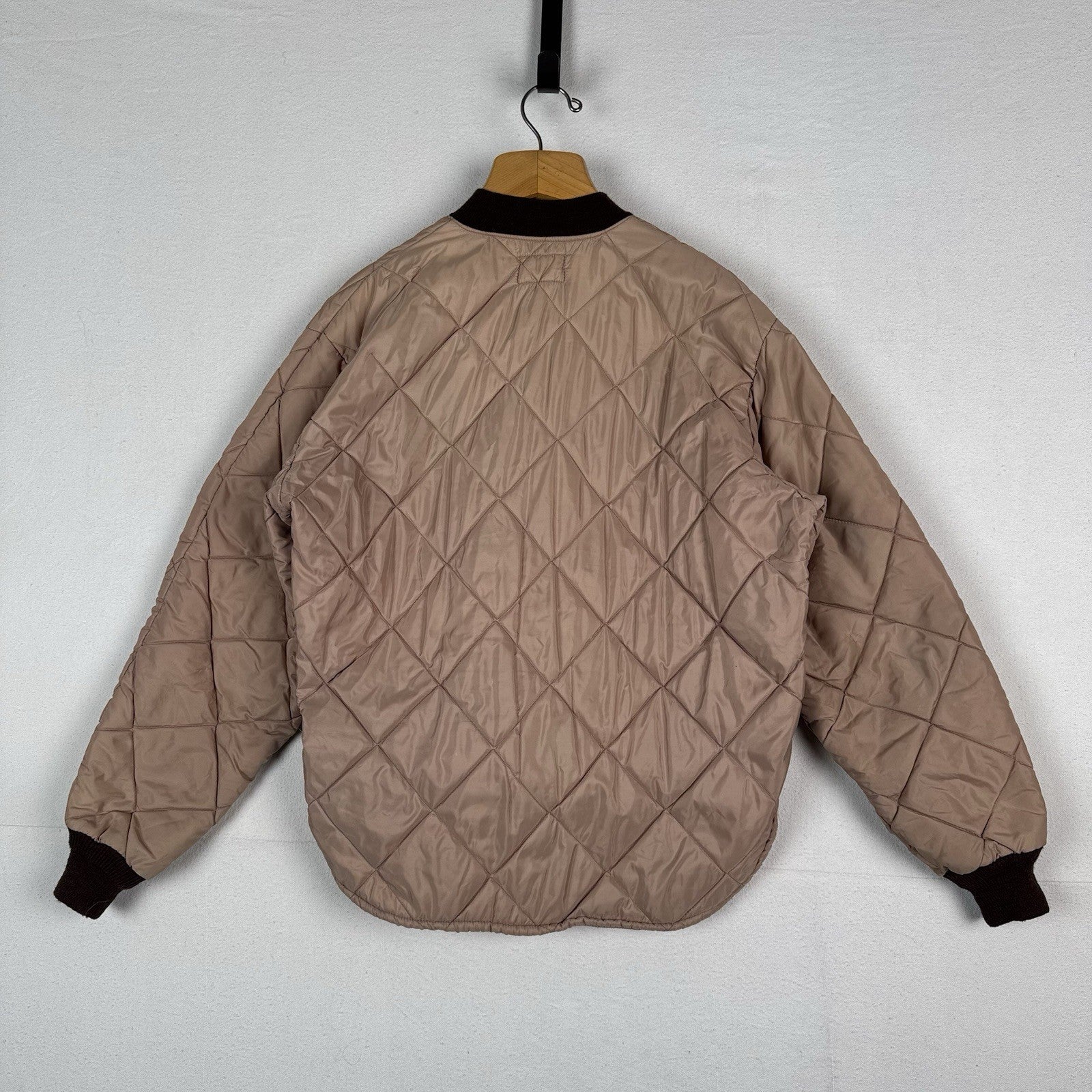 60’s Vintage Bob Allen Quilted Jacket Pants Set Long Underwear Men's XL Brown