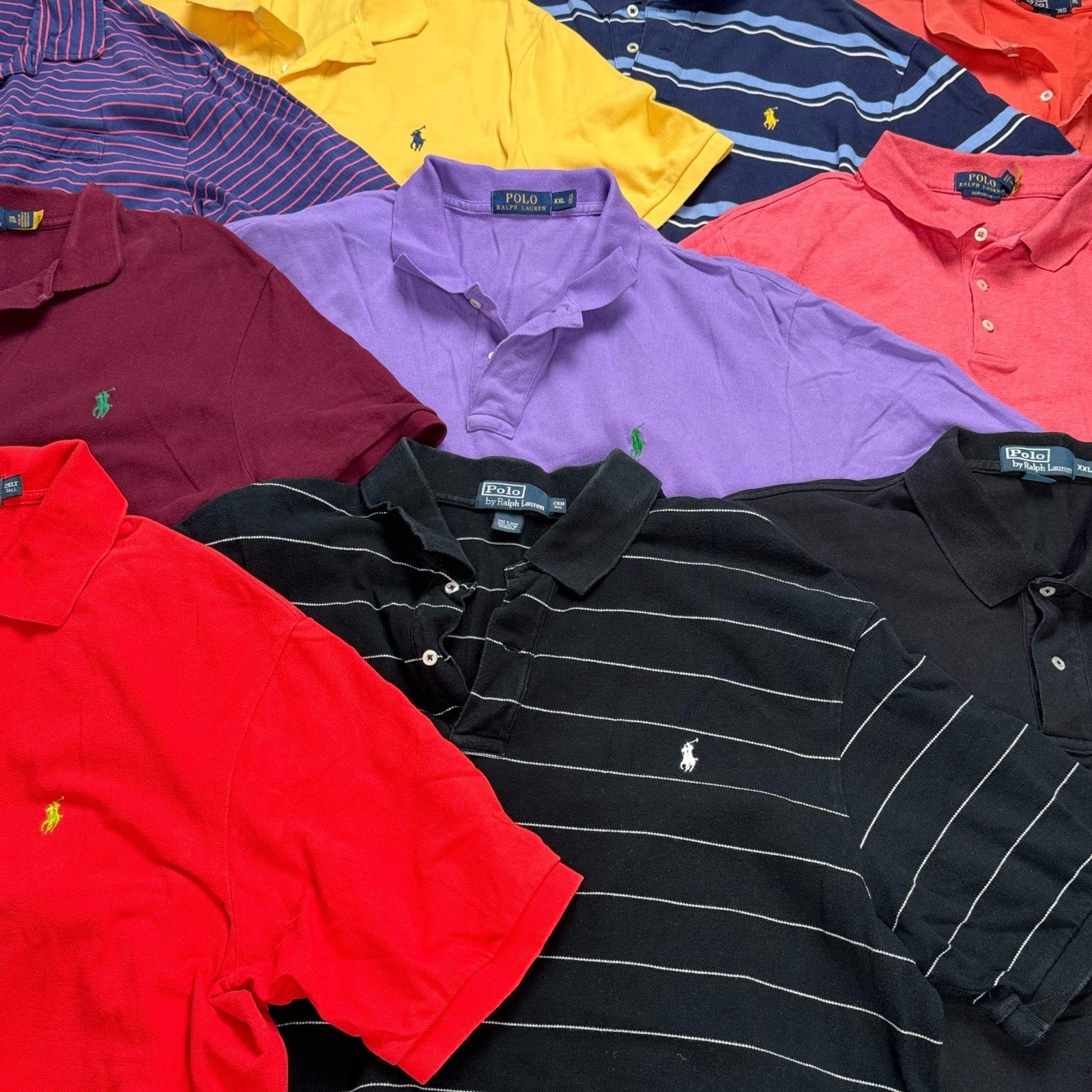 Lot of 10 Polo Ralph Lauren Short Sleeve Shirts Wholesale Box XL, 2XL, 2XB, 2XLT