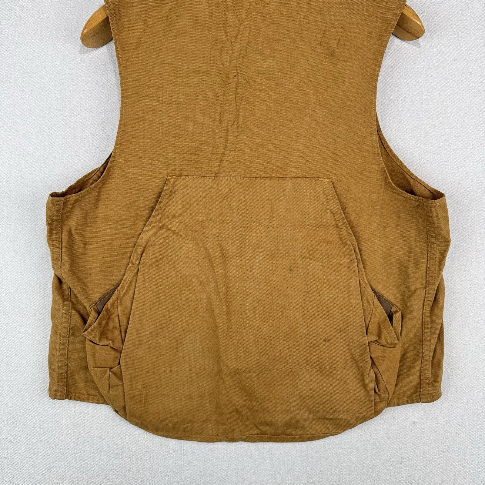 60’s Vtg Drybak Hunting Vest Brown Duck Canvas Shell Loops Game Bag Men’s M 40”