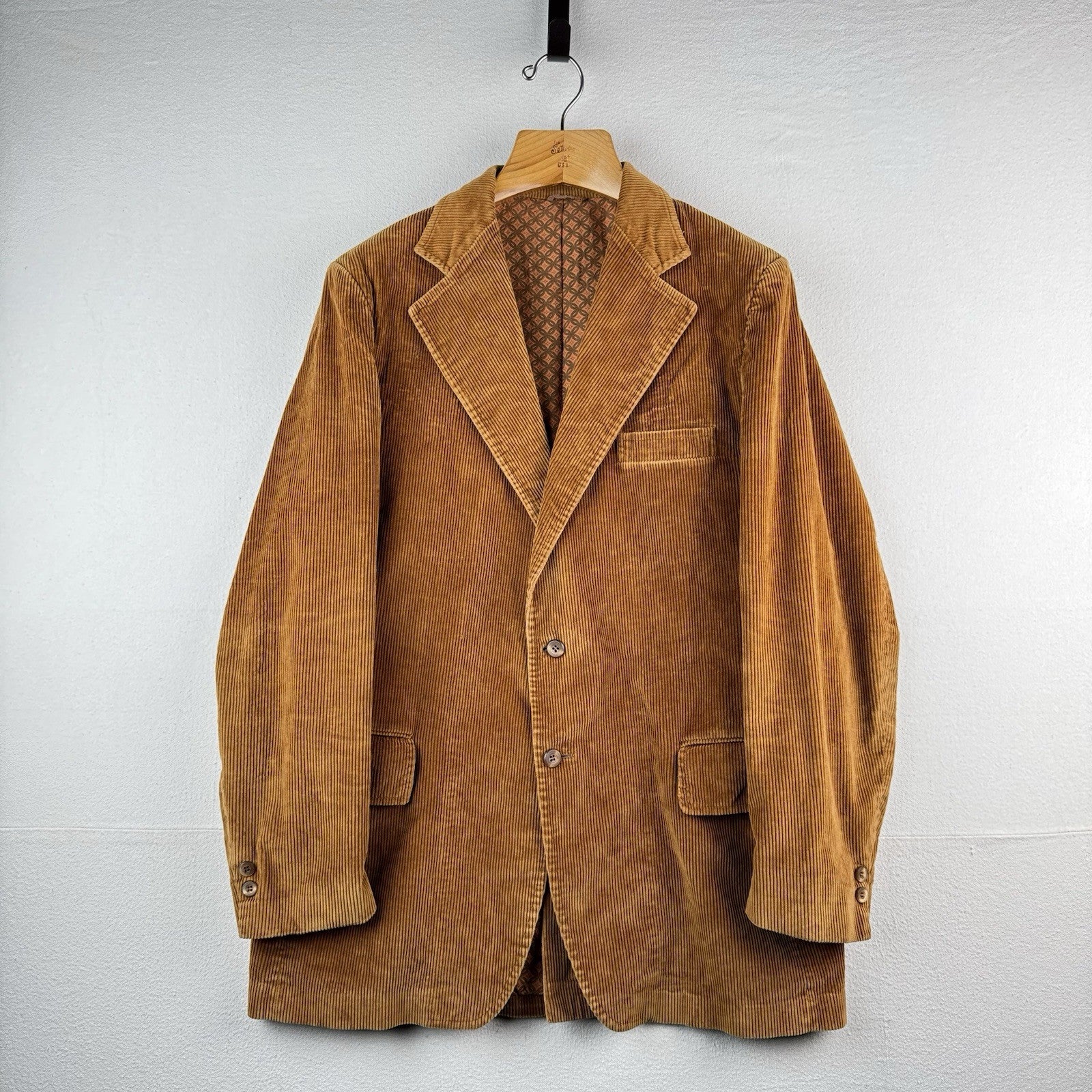 60's Sears The Men's Store 40R Tobacco Brown Corduroy 2-Button Blazer Sport Coat