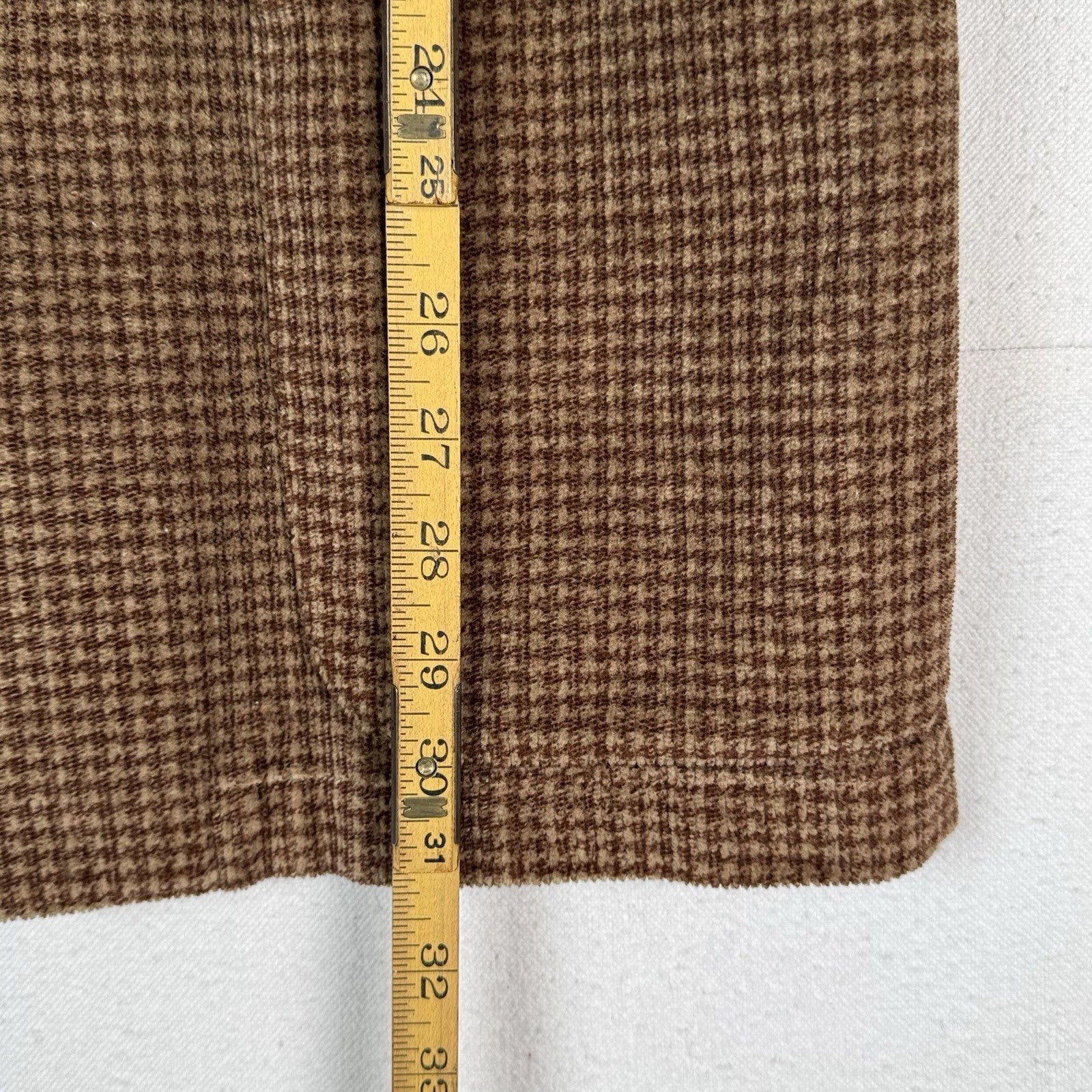 Vtg Armani Collezioni Fine Wale Corduroy Blazer Houndstooth Plaid Brown Men’s 40