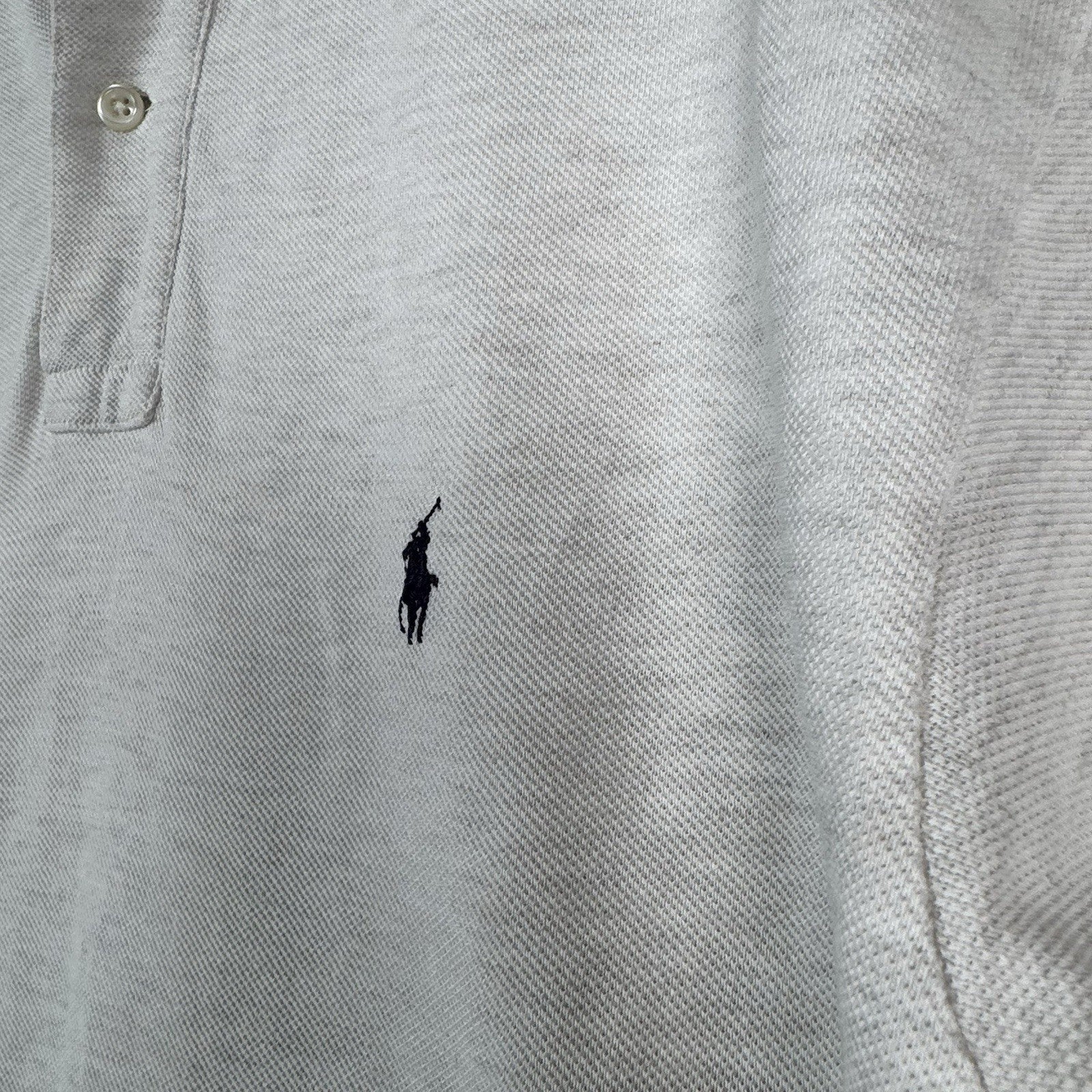 Vintage Polo Ralph Lauren Polo Shirt Mens Medium Oatmeal Mesh Pique
