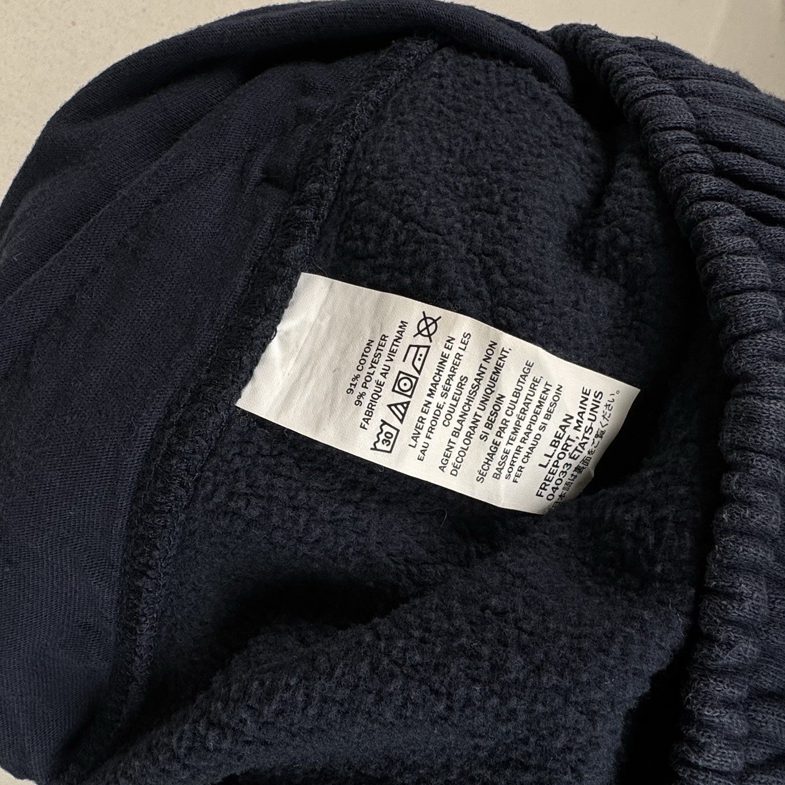 Vintage LL Bean Sweatpants Mens Large Blue Fleece Joggers Zip Ankle Pants