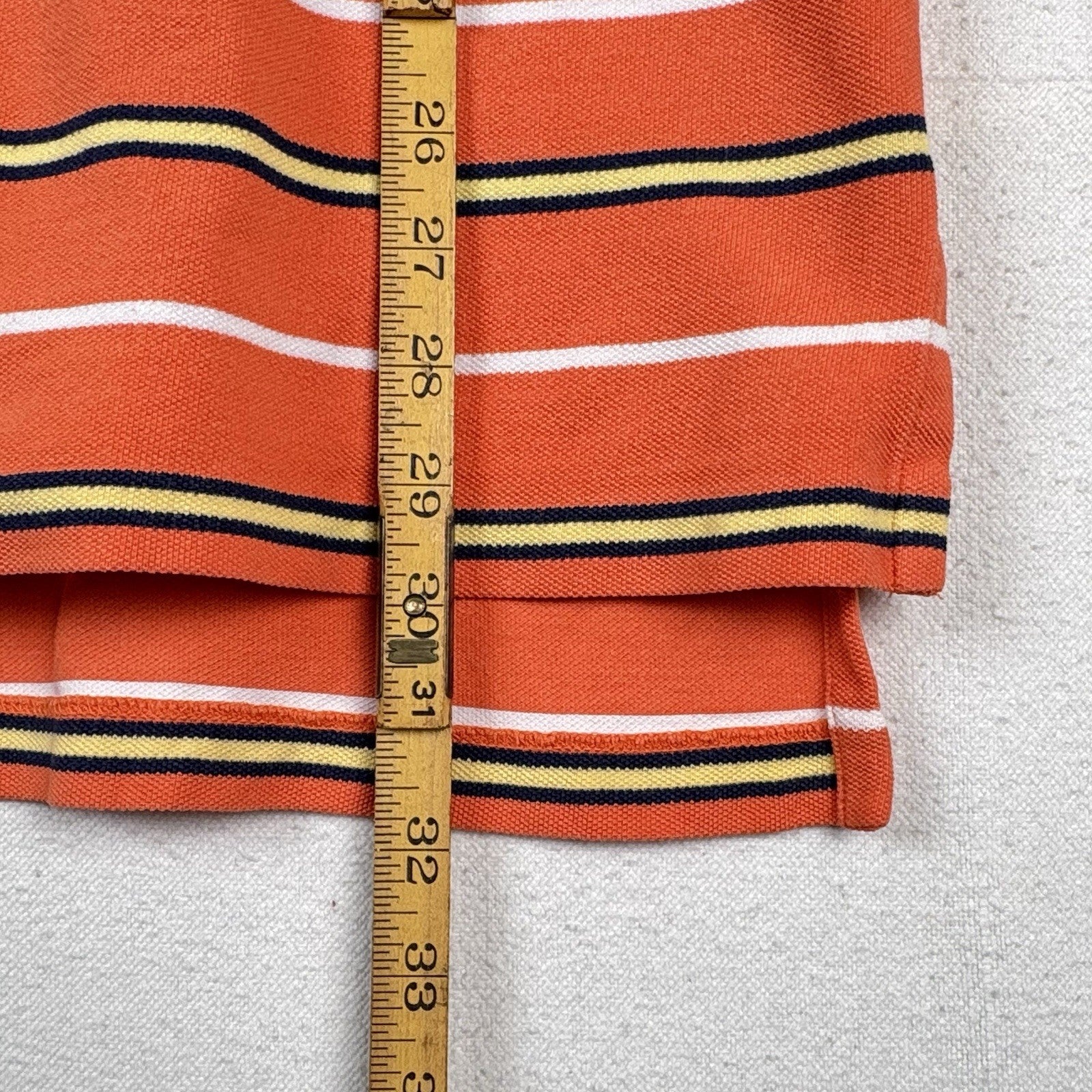 Vintage Polo Ralph Lauren Men's XL Orange Stripes Short Sleeve Polo Shirt