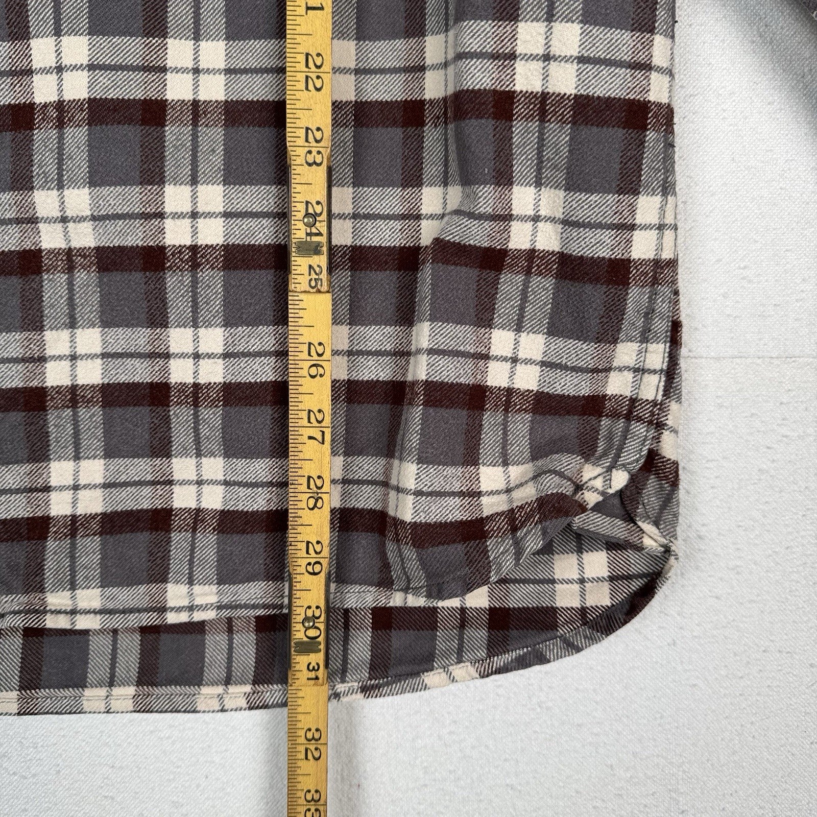Jachs Men’s Large XL Cream Brown Gray Heritage Thick Material Flannel Button Up