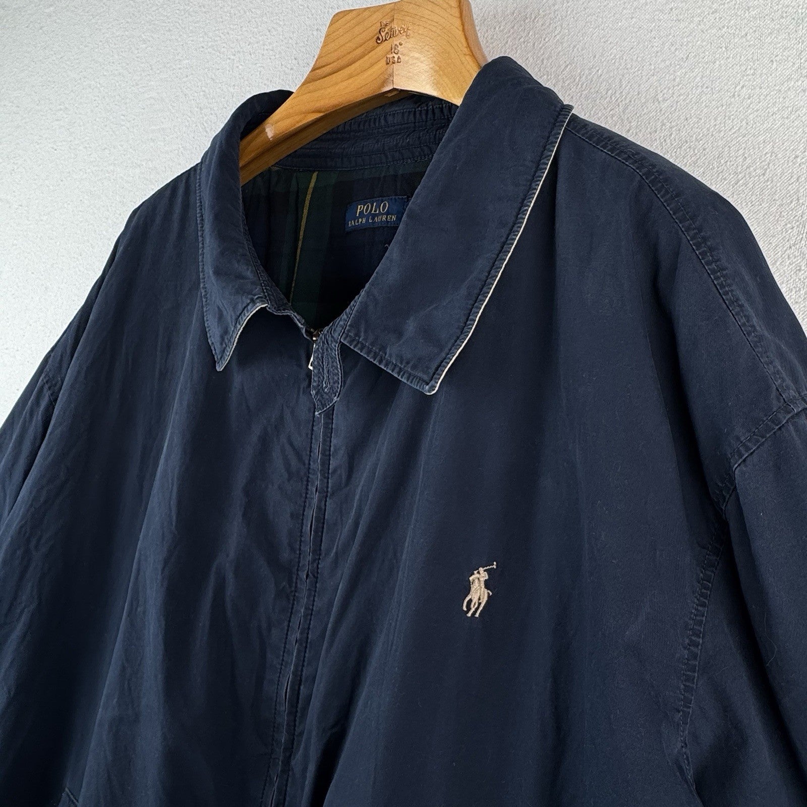 Polo Ralph Lauren Bi-Swing Flannel Lined Jacket Mens 4XB Blue Harrington Bomber