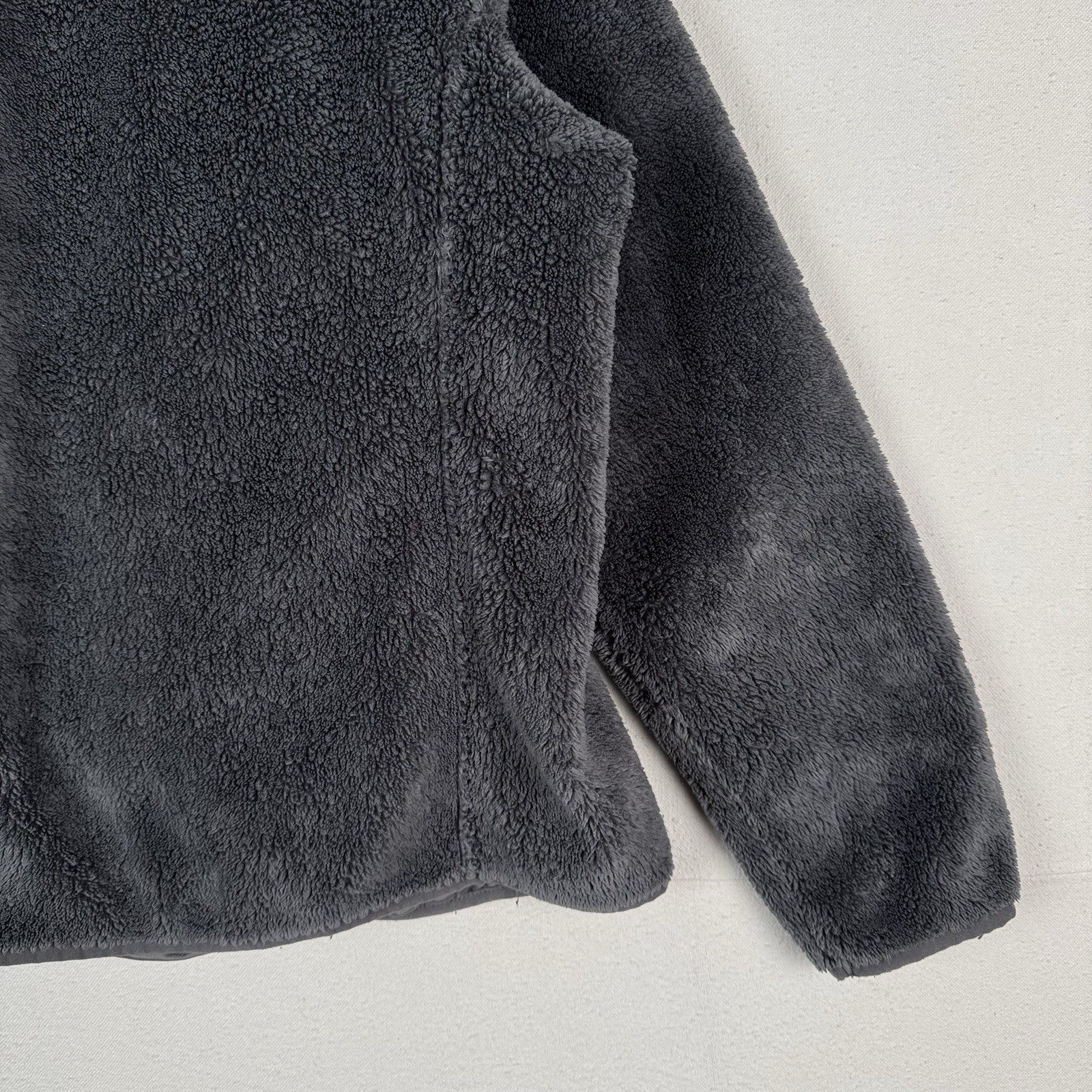 LL Bean Women’s  XL/2XL Gray Thick High Pile Fleece 1/4 Snap Pullover Jacket