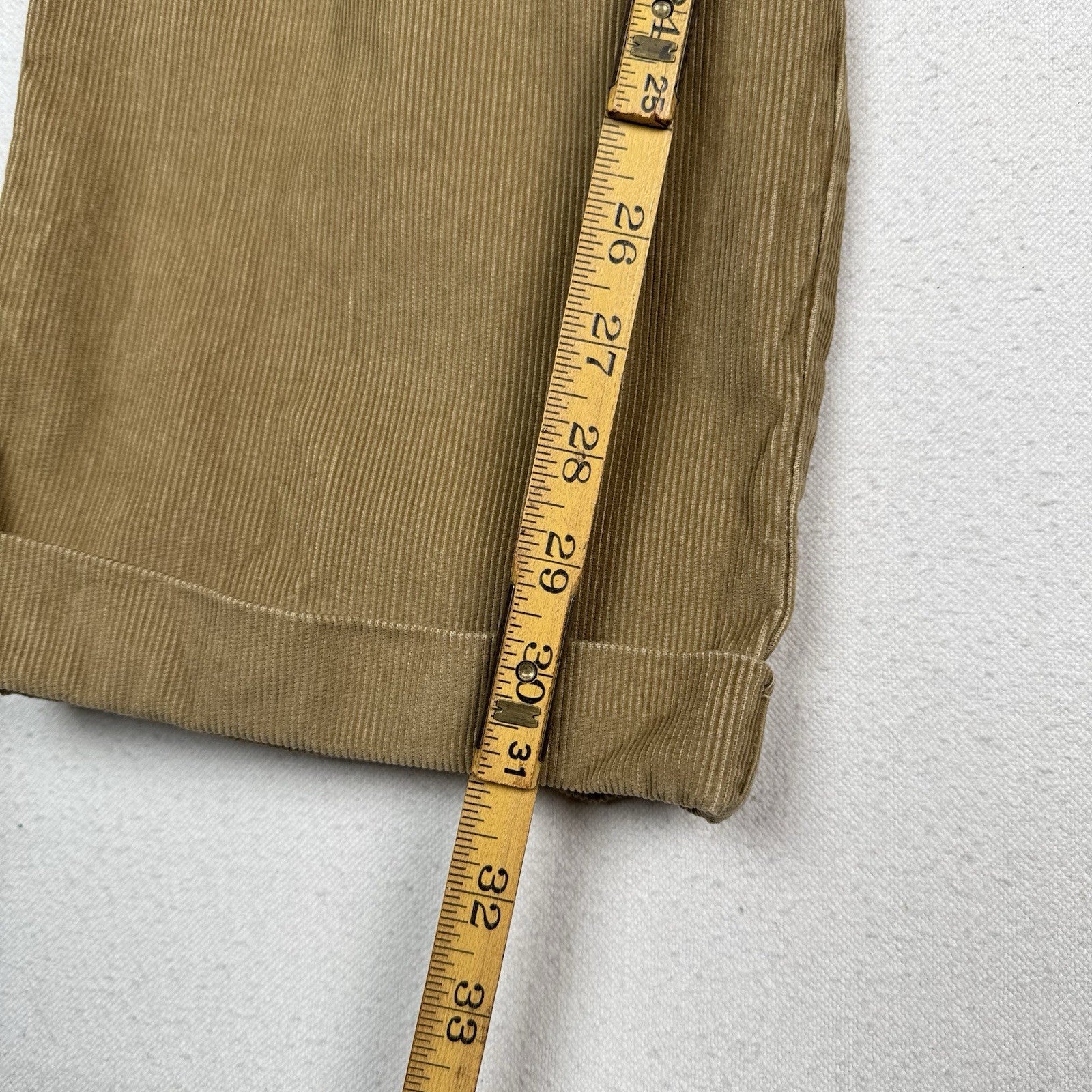Vtg Lands' End Men’s Corduroy Fine Wale Pleated Front Cuffed Pants Khaki  38X30