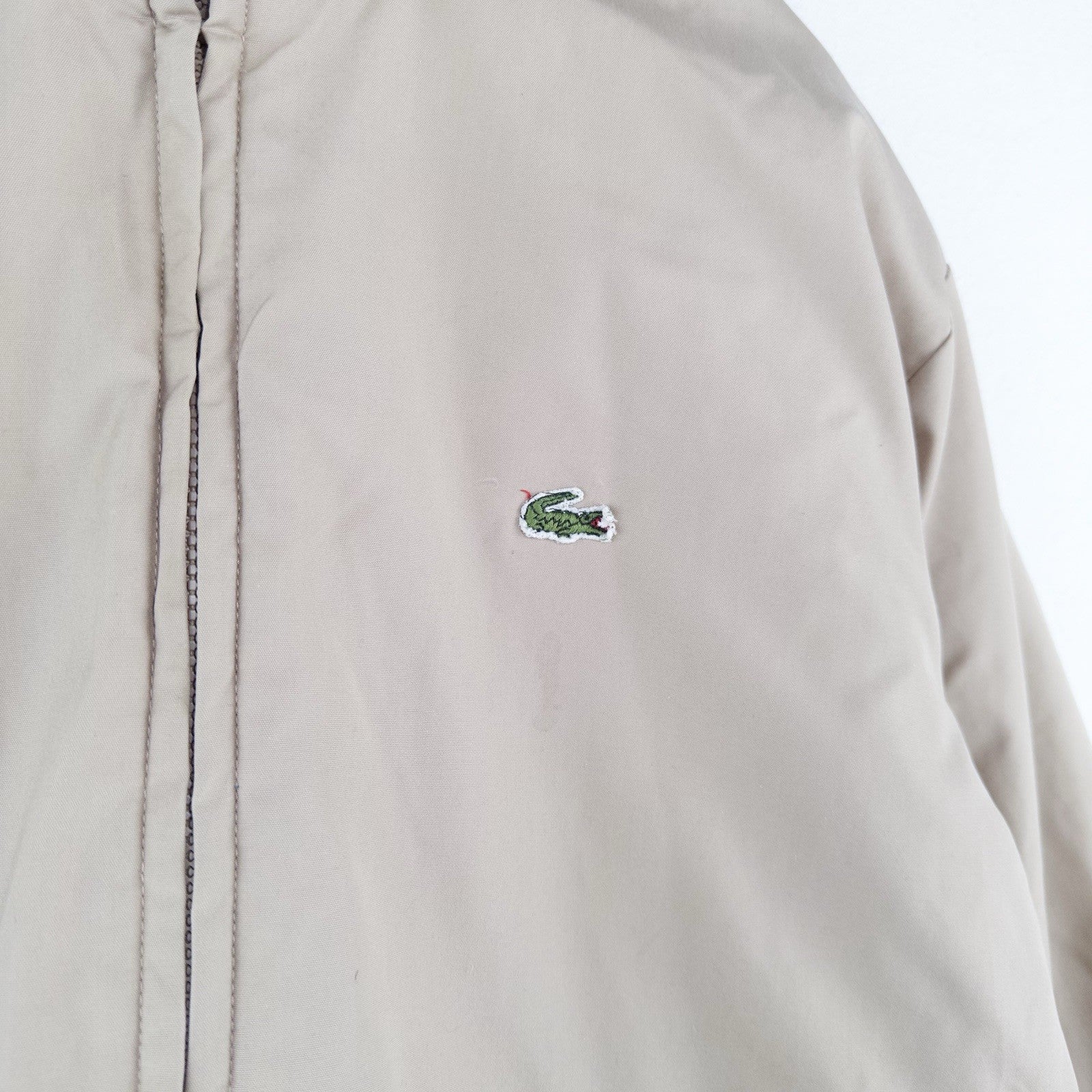 80’s Vtg IZOD Lacoste Bomber Jacket Men’s Large Quilted Down Corduroy Collar