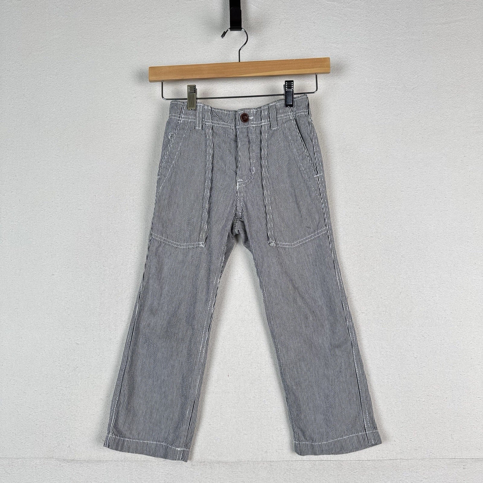 Buckle-back Railroad Hickory Striped Gap Kids Pants Sz 5 Big Pockets 100% Cotton