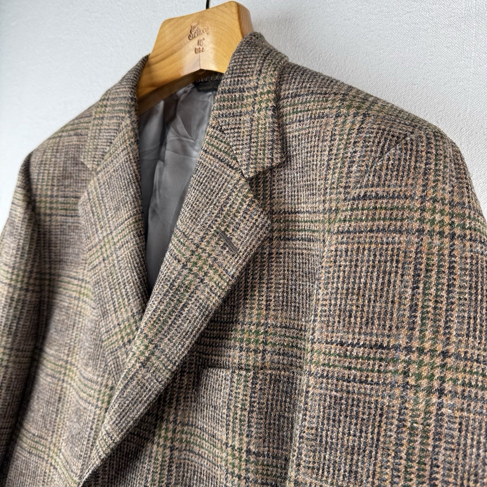 The Andover Shop Plaid Tweed Wool Blazer Jacket Sport Coat Men’s 42 21”x30” USA