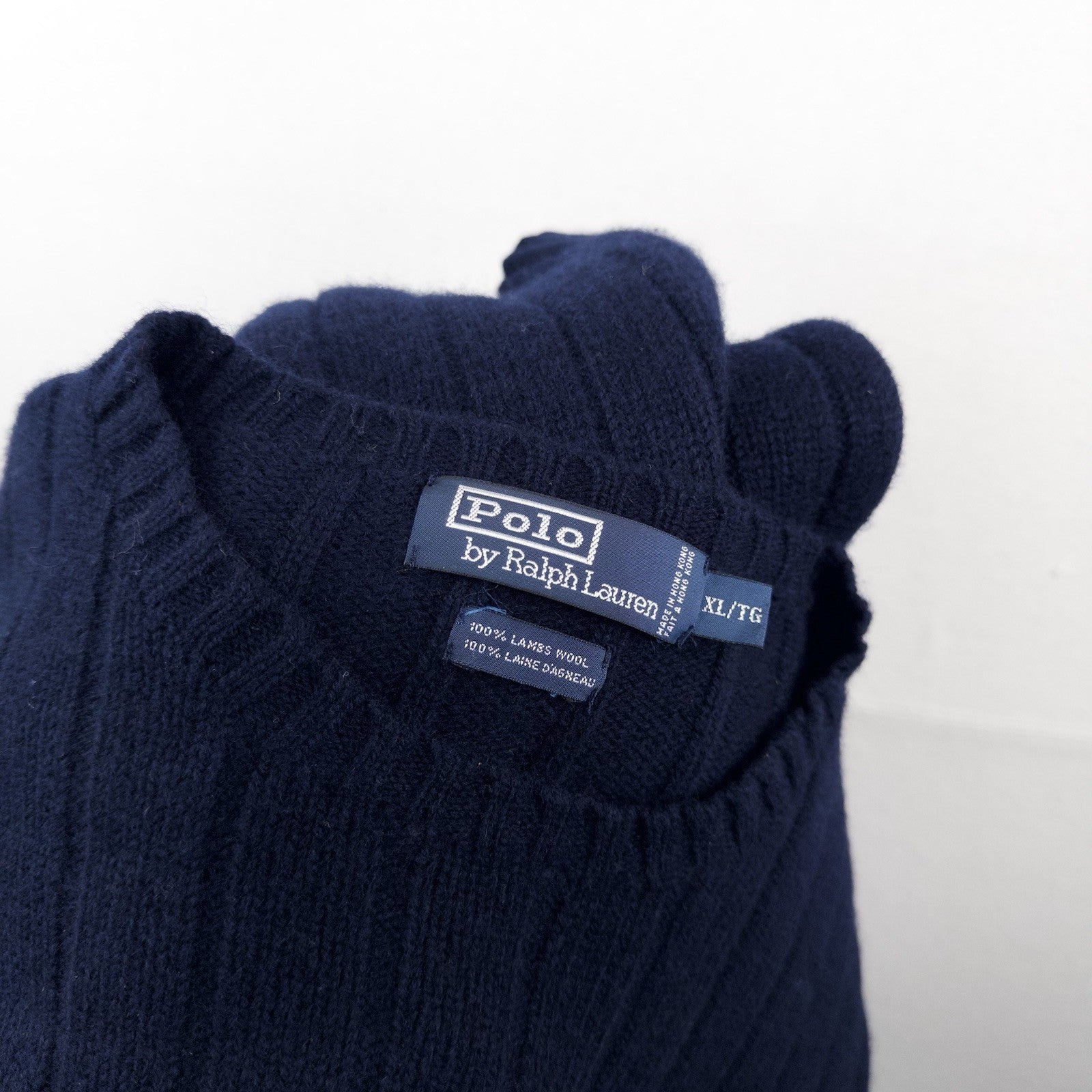90’s Vtg Polo Ralph Lauren Men’s XL 100% Lambswool Soft Ribbed Sweater