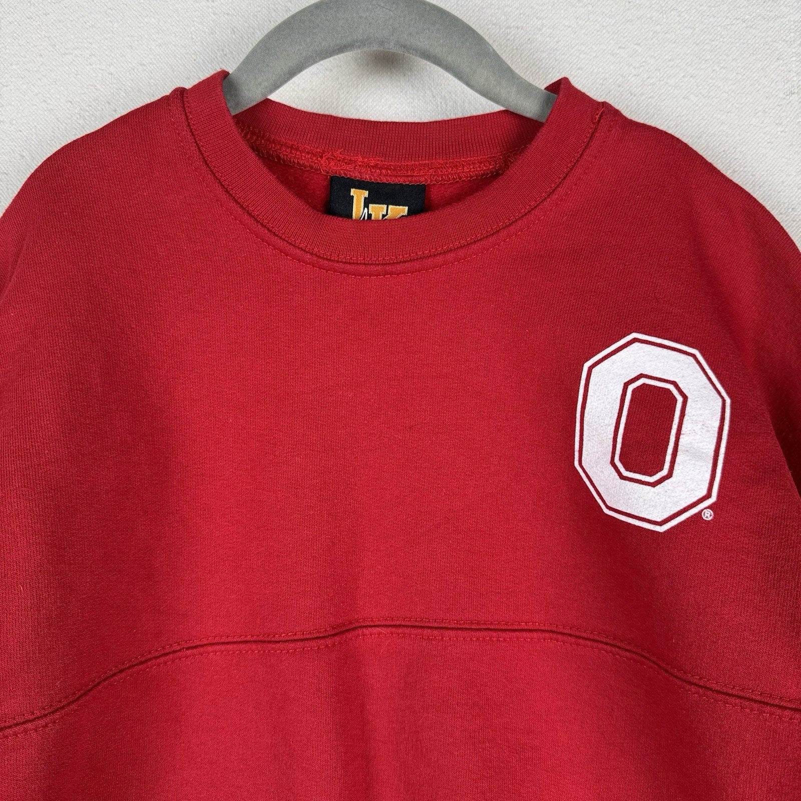 Vintage 90s Ohio State Buckeyes Spellout Crewneck Sweatshirt Red Kids 4T USA