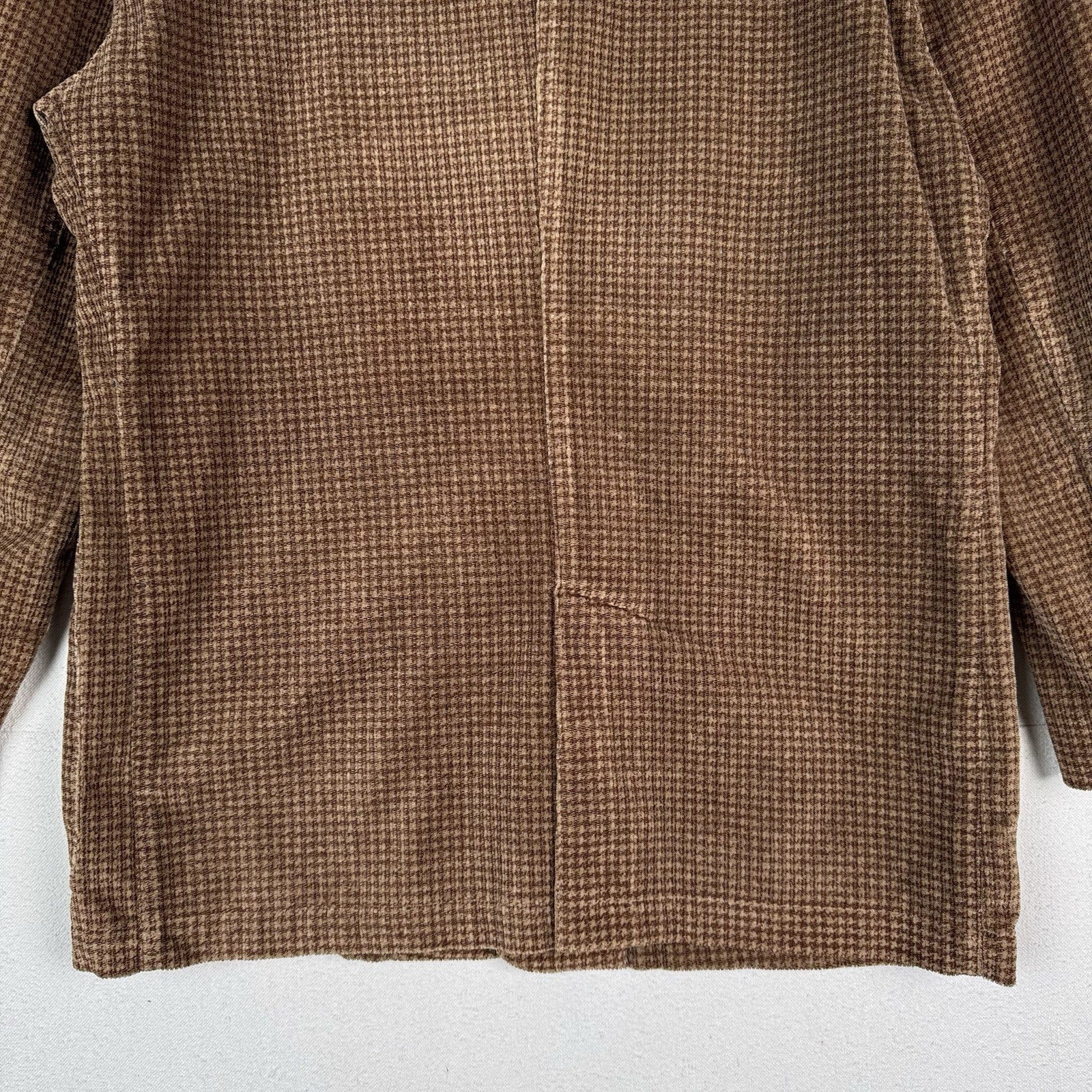 Vtg Armani Collezioni Fine Wale Corduroy Blazer Houndstooth Plaid Brown Men’s 40